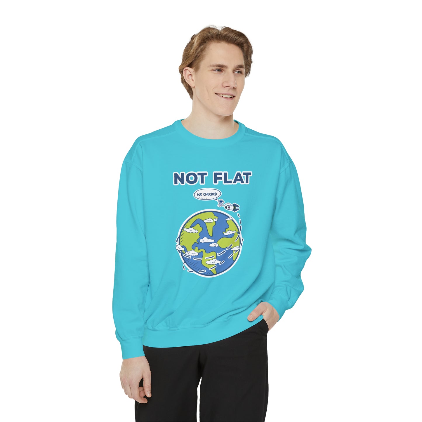 Flat Earth - Unisex Garment-Dyed Sweatshirt