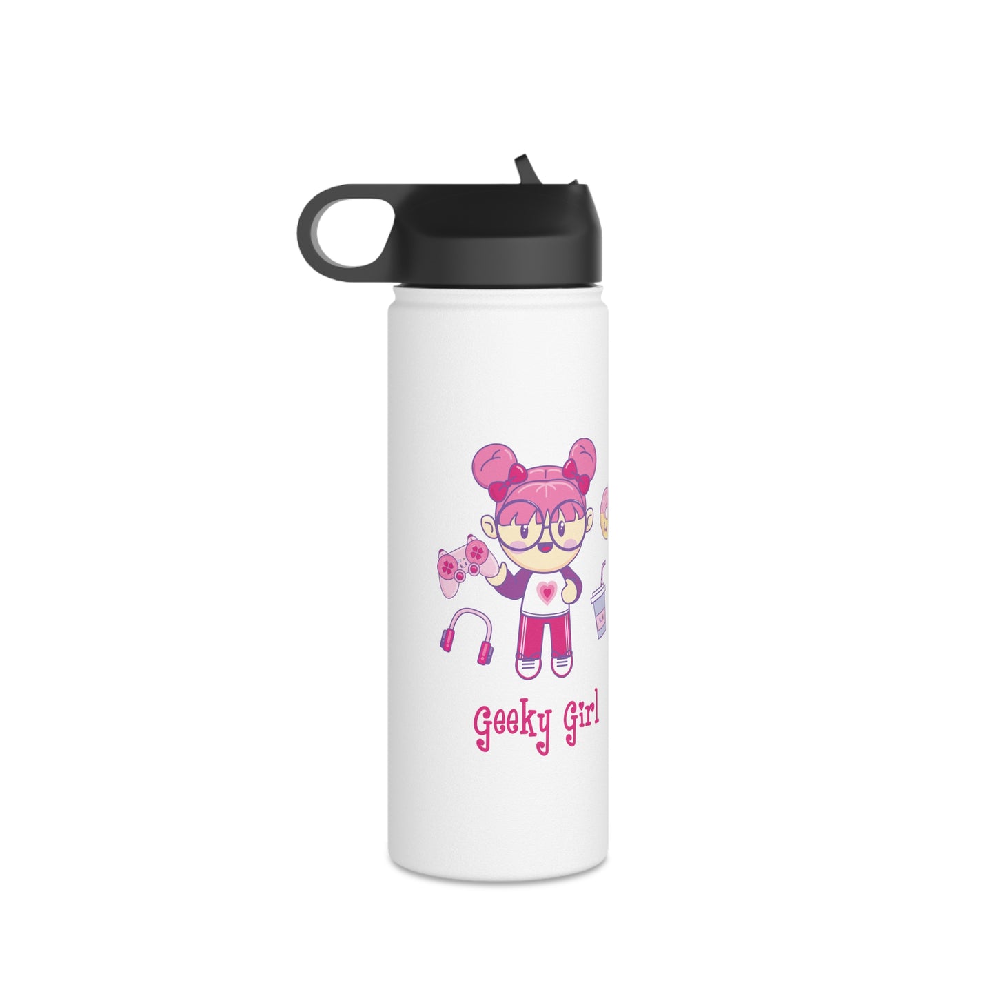 Geek Girl - Stainless Steel Water Bottle, Standard Lid