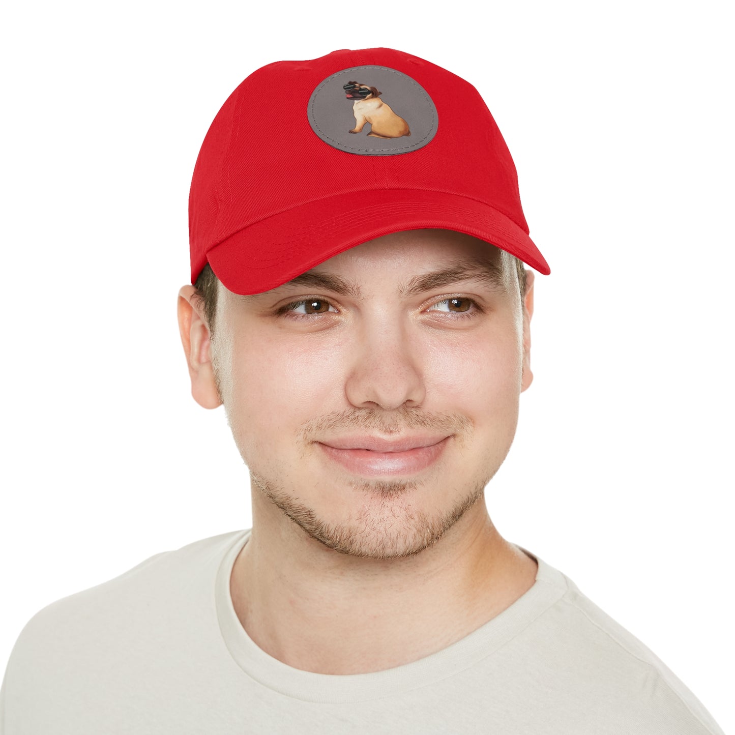 Pug - Dad Hat with Leather Patch (Round)