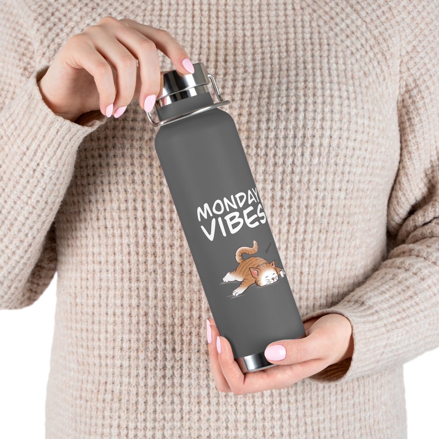 Monday Vibes - Copper Vacuum Insulated Bottle, 22oz