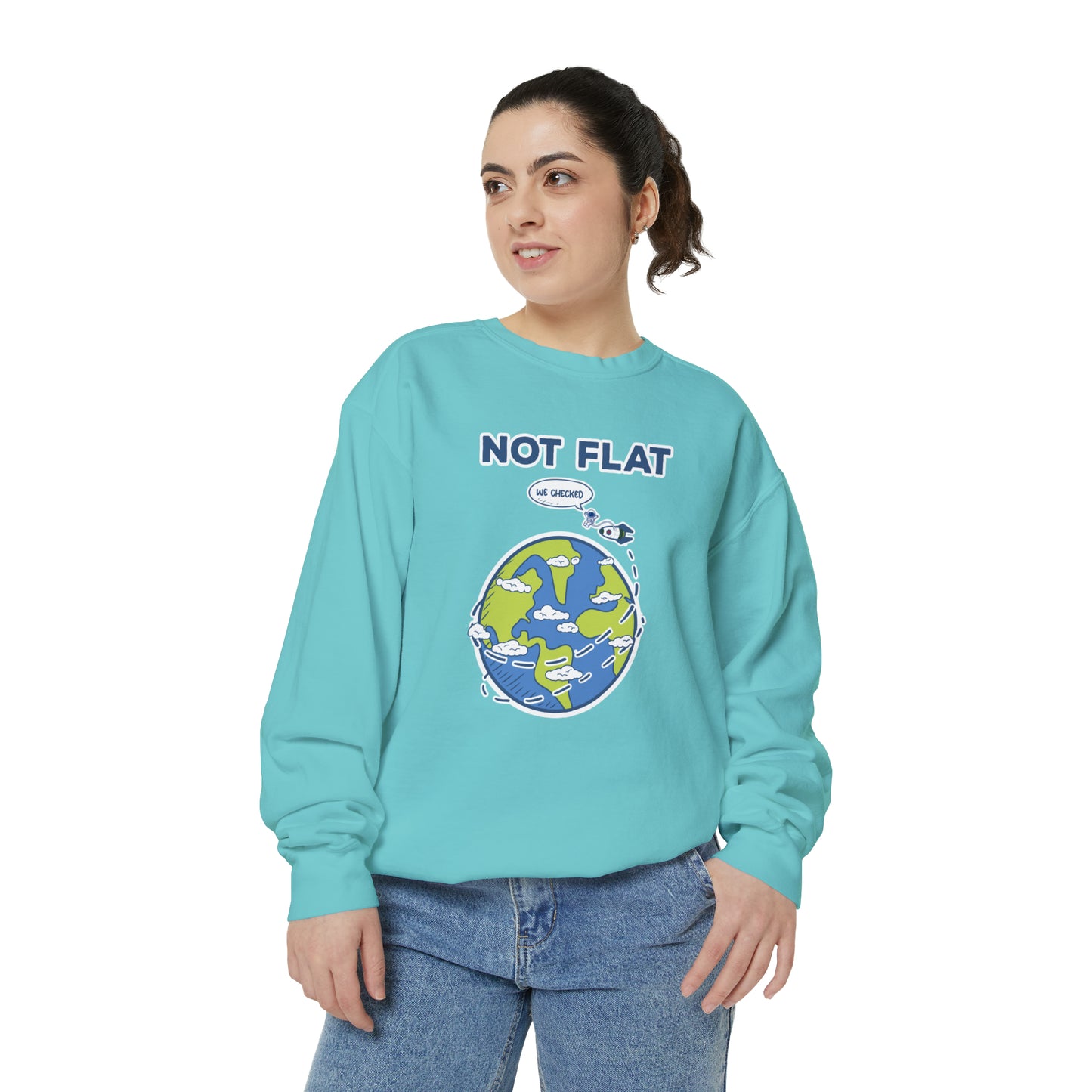 Flat Earth - Unisex Garment-Dyed Sweatshirt