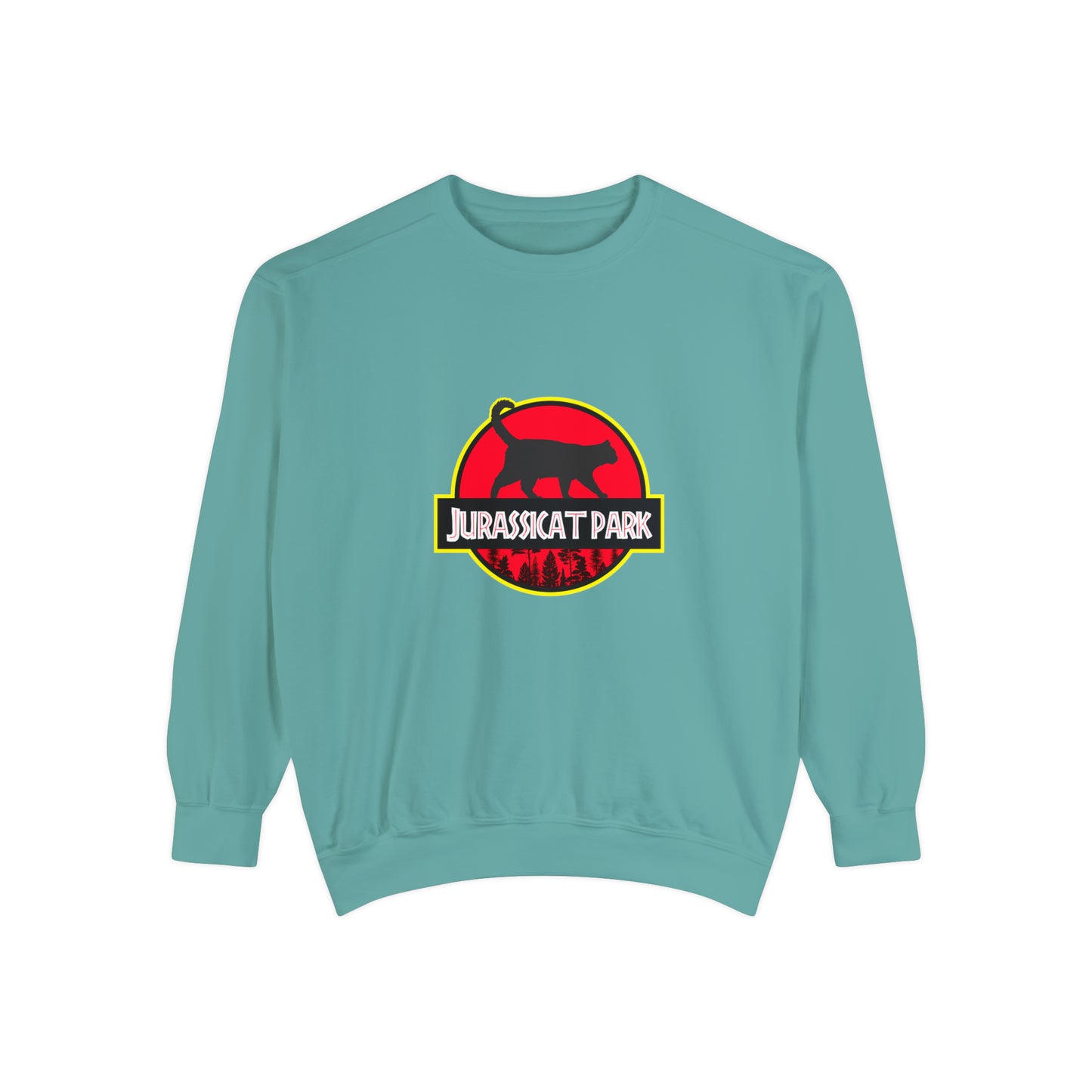 Jurassicat Park - Unisex Garment-Dyed Sweatshirt