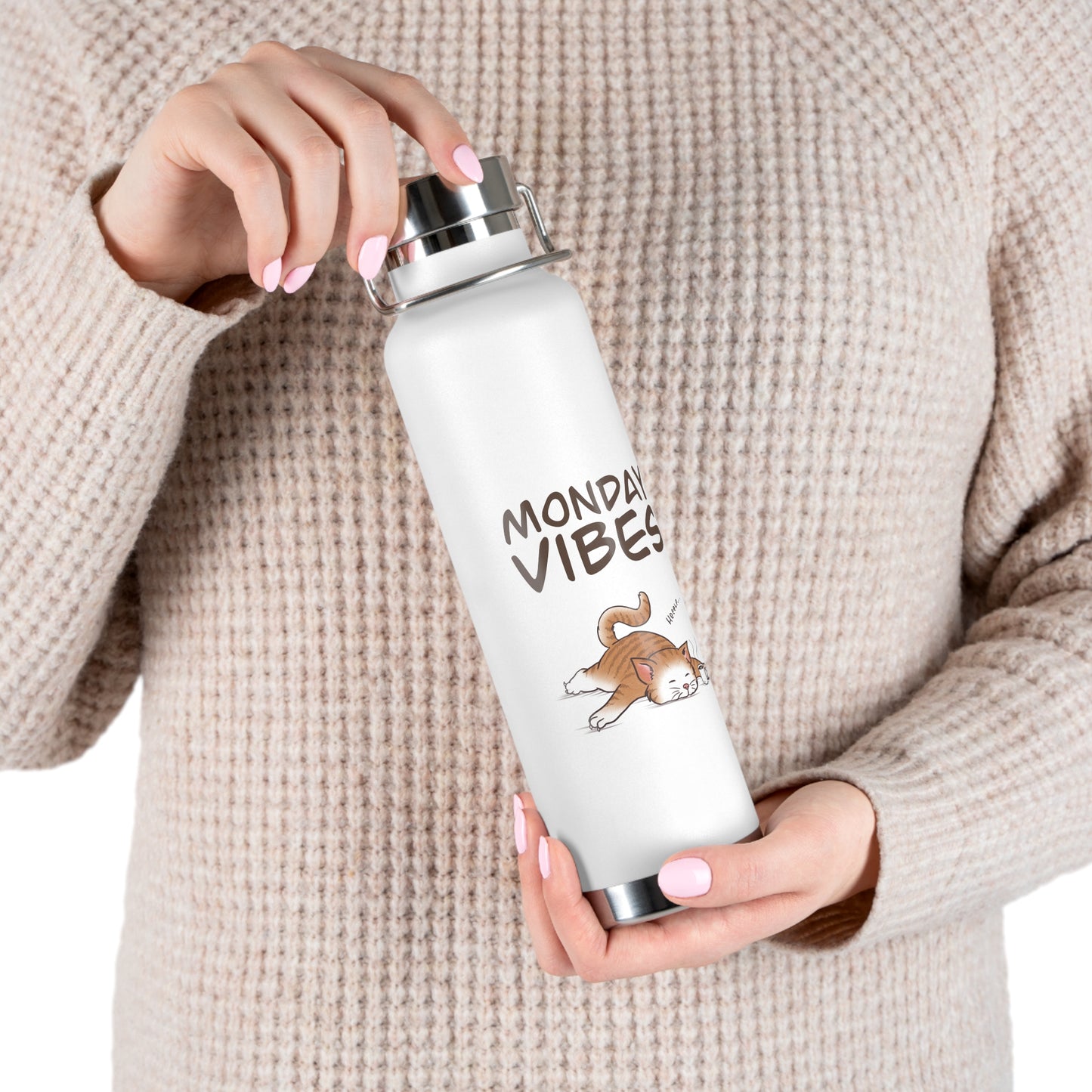 Monday Vibes - Copper Vacuum Insulated Bottle, 22oz