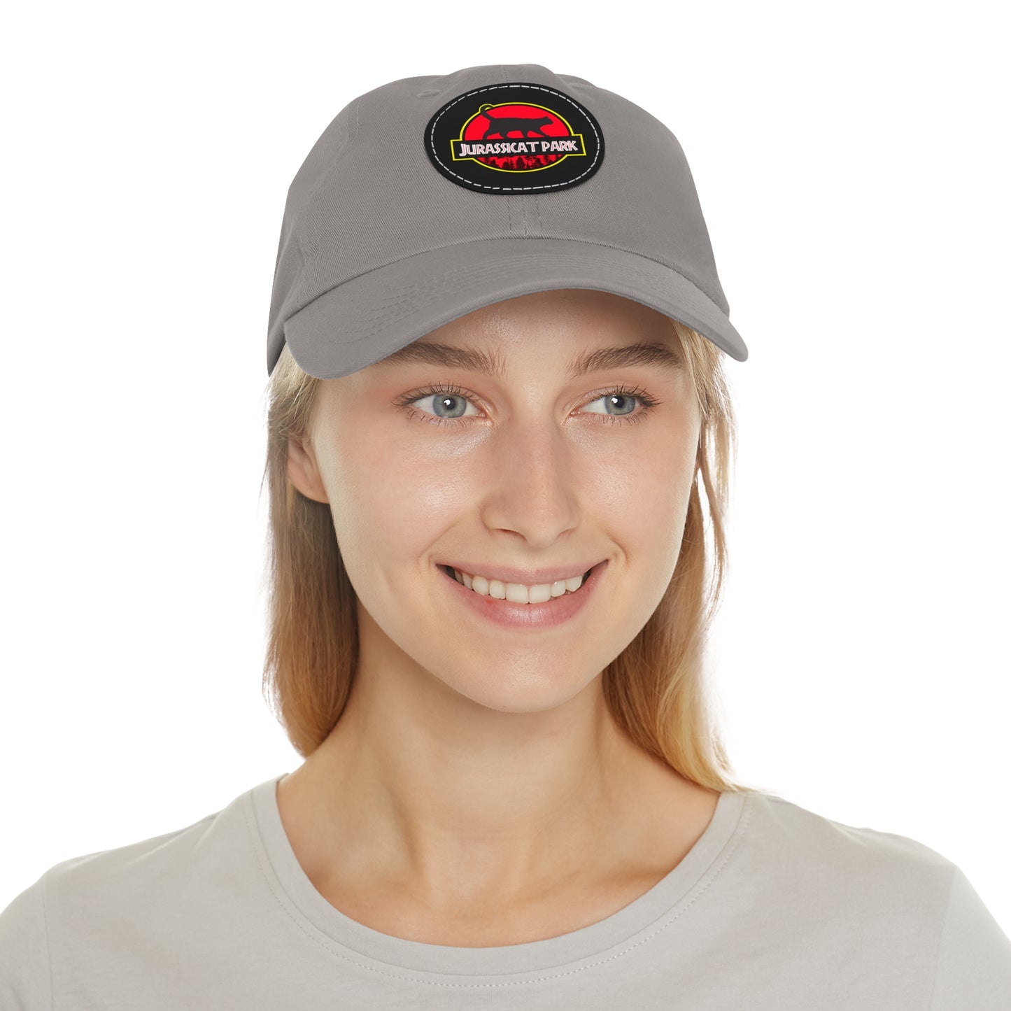 Jurassicat Park - Dad Hat with Leather Patch (Round)