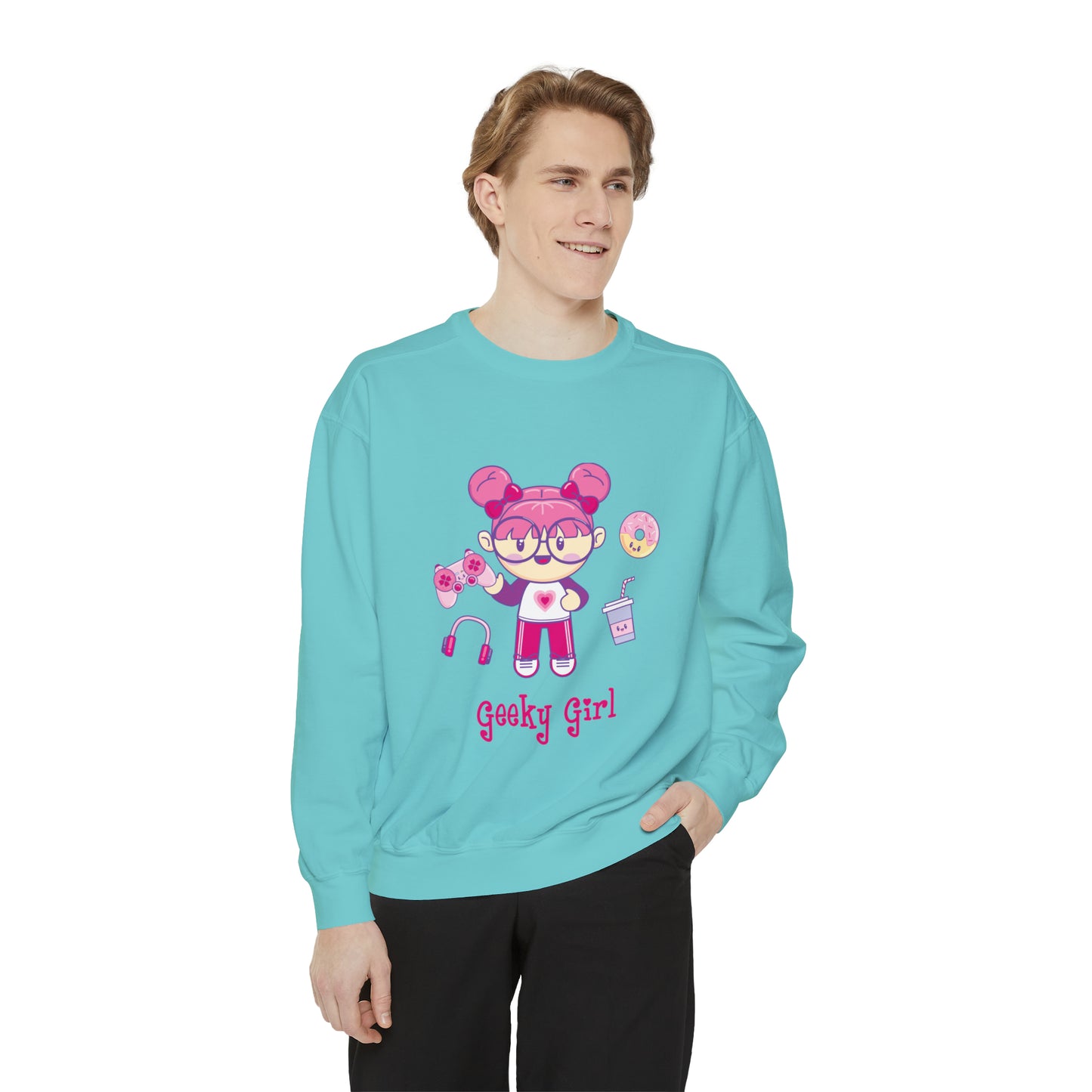 Geek Girl - Unisex Garment-Dyed Sweatshirt