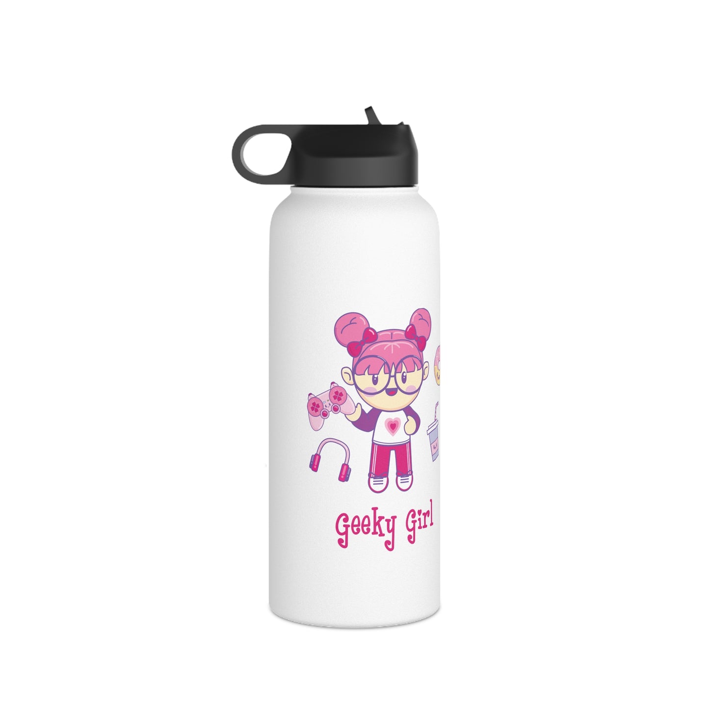 Geek Girl - Stainless Steel Water Bottle, Standard Lid