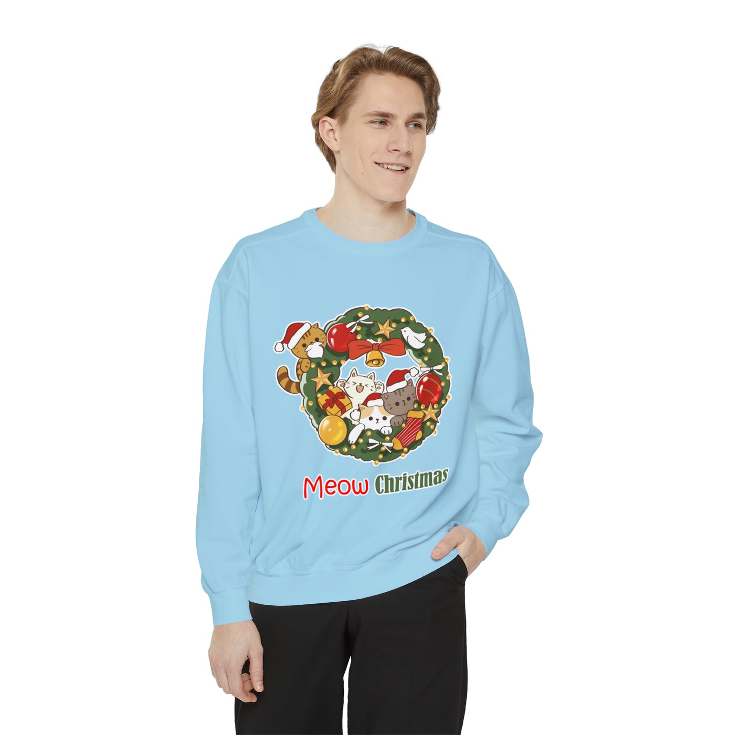 Meow Christmas - Unisex Garment-Dyed Sweatshirt