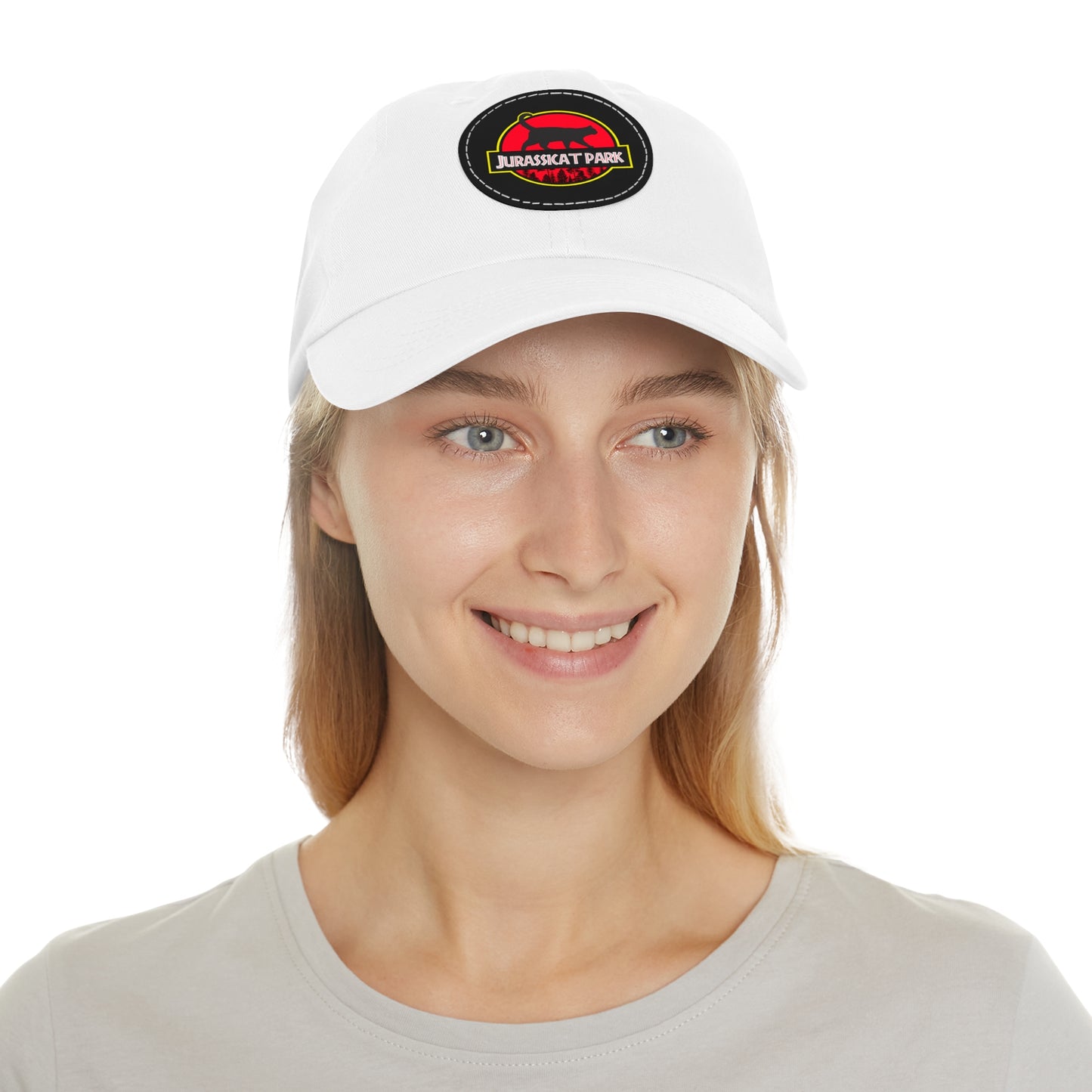 Jurassicat Park - Dad Hat with Leather Patch (Round)