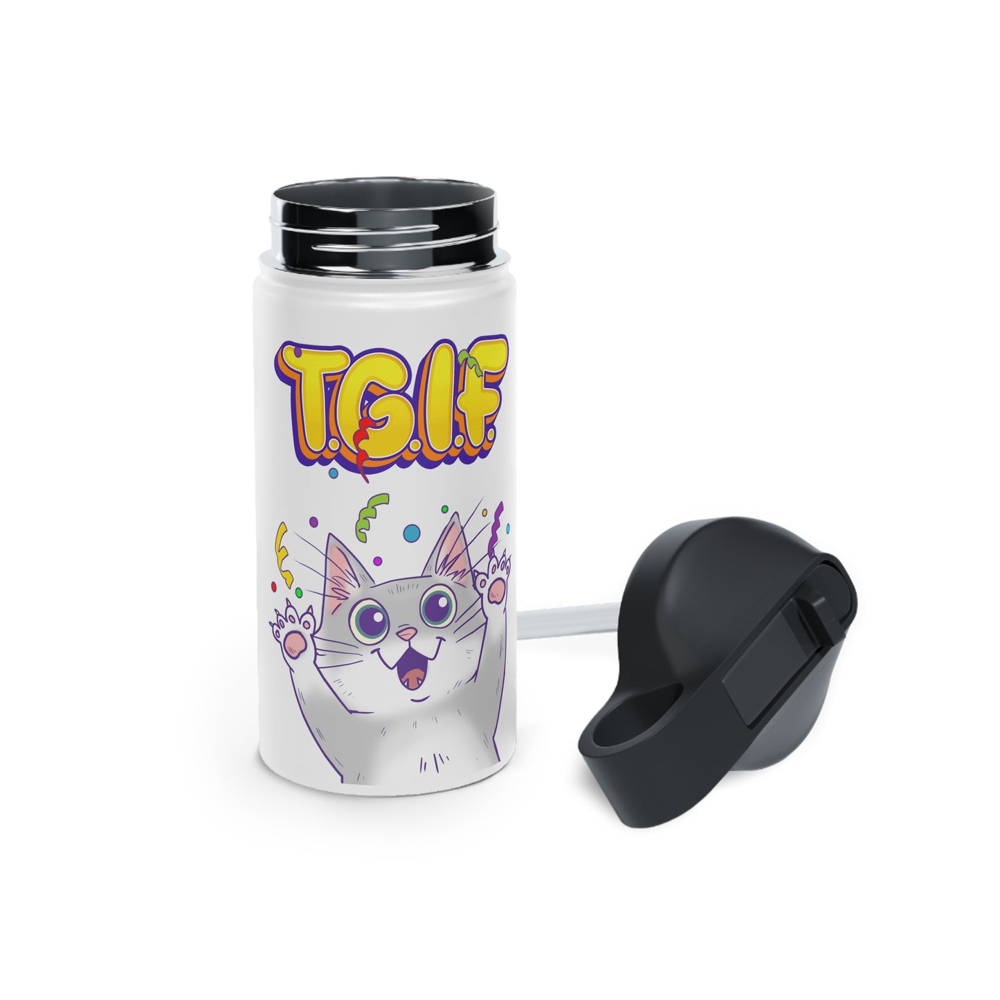 TGIF - Stainless Steel Water Bottle, Standard Lid