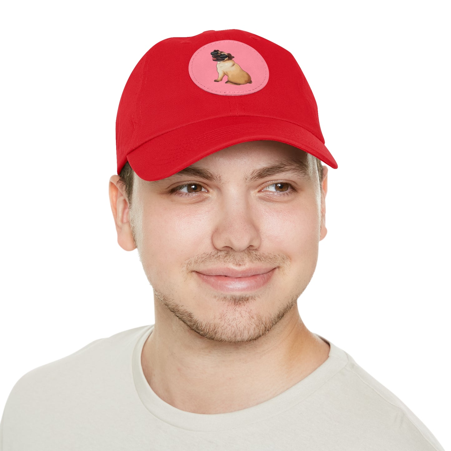 Pug - Dad Hat with Leather Patch (Round)