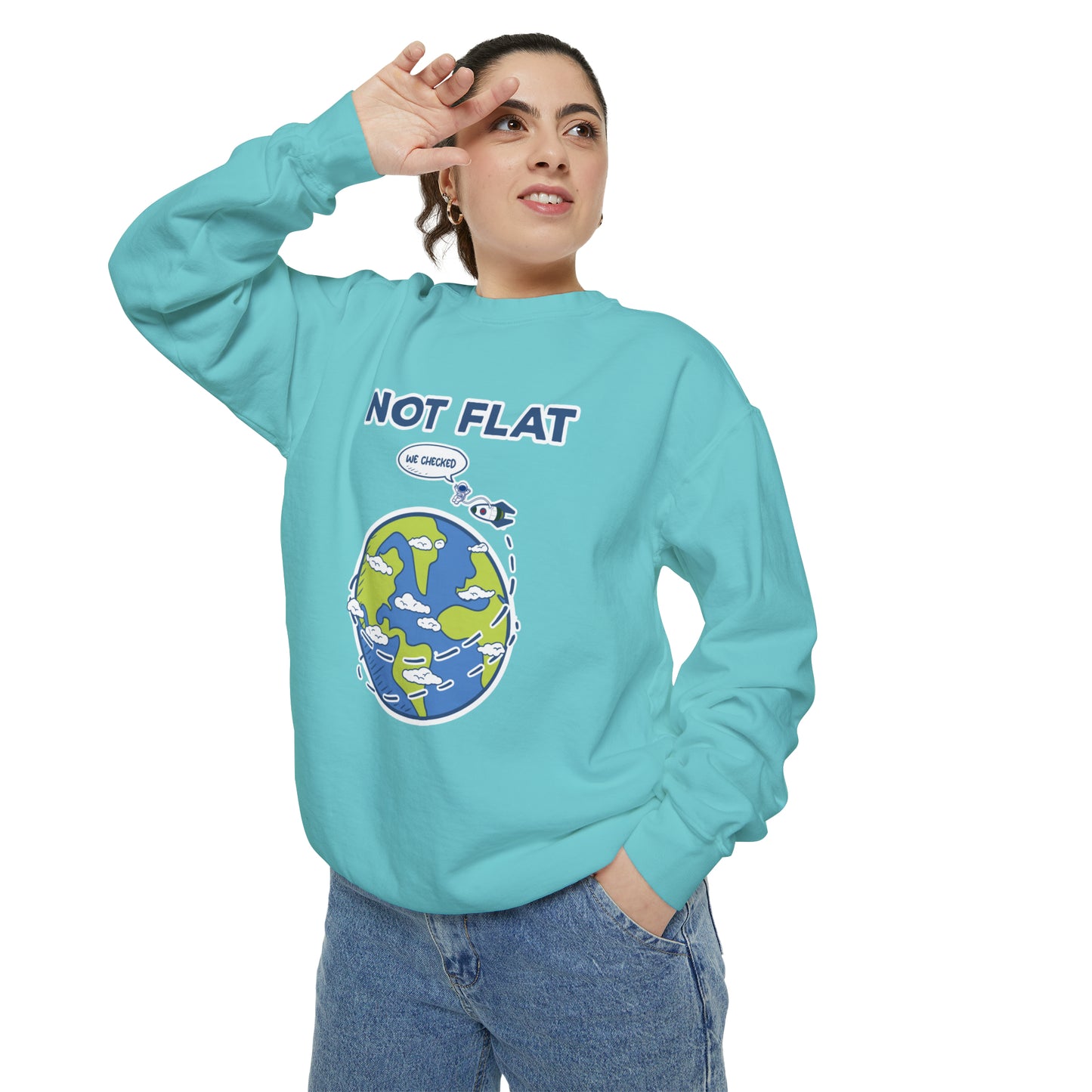 Flat Earth - Unisex Garment-Dyed Sweatshirt