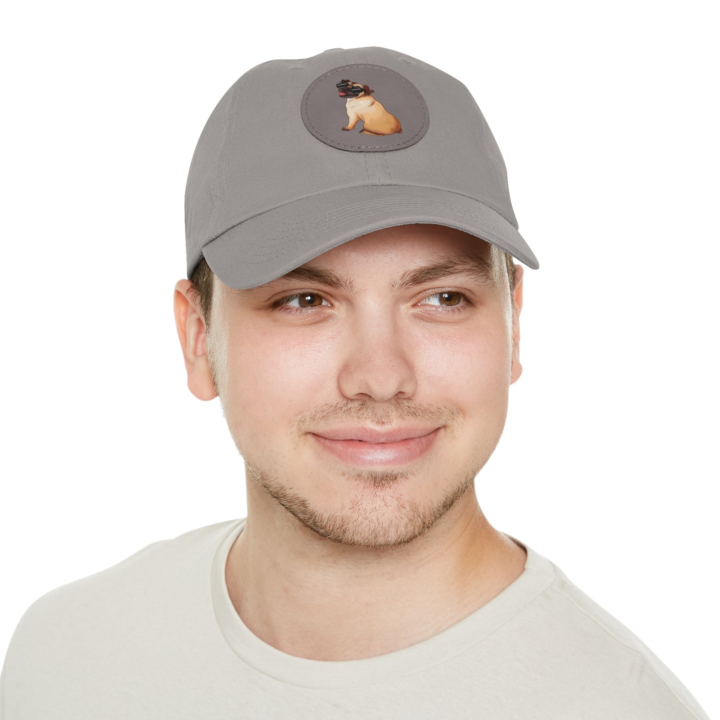 Pug - Dad Hat with Leather Patch (Round)