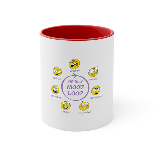 Weekly  Mood Loop - Accent Coffee Mug, 11oz