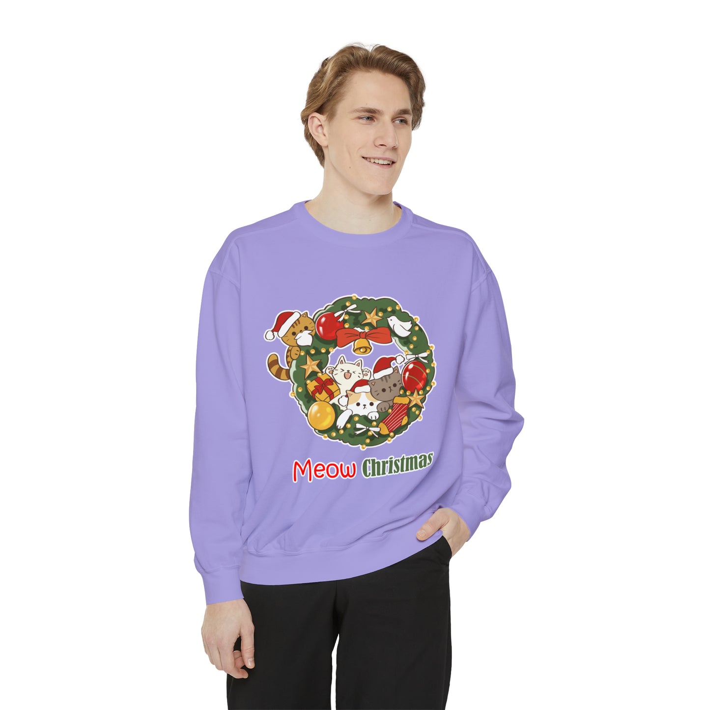 Meow Christmas - Unisex Garment-Dyed Sweatshirt