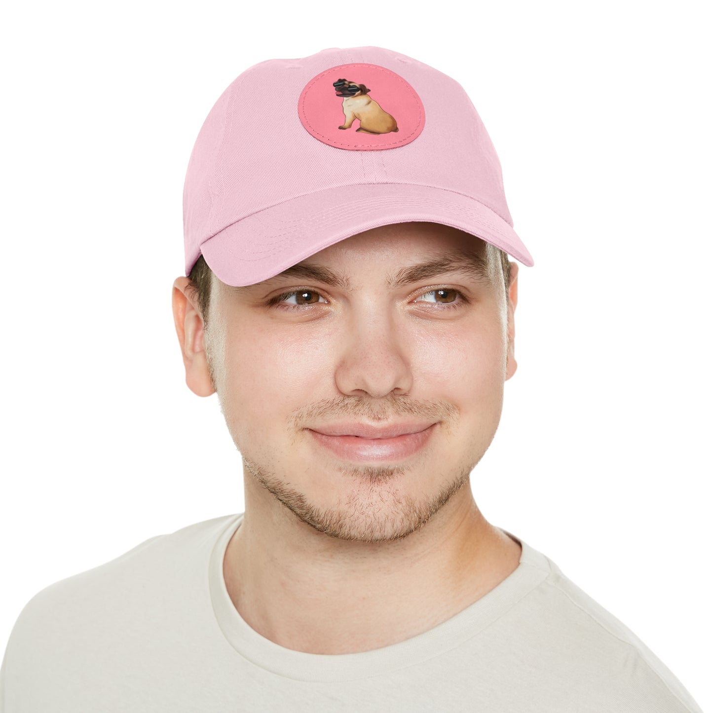 Pug - Dad Hat with Leather Patch (Round)