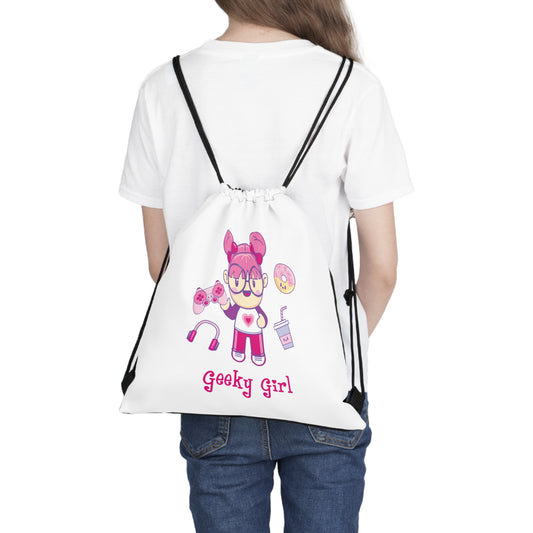 Geek Girl - Outdoor Drawstring Bag