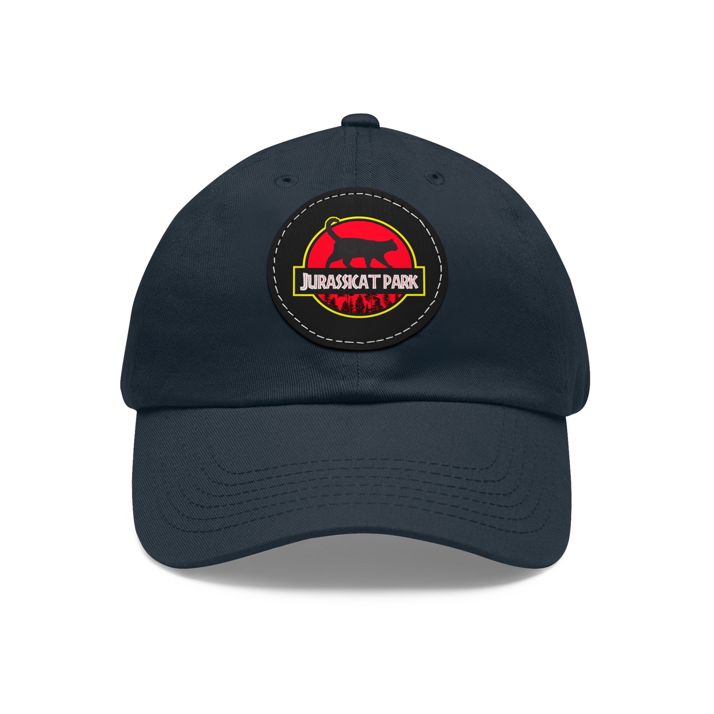 Jurassicat Park - Dad Hat with Leather Patch (Round)