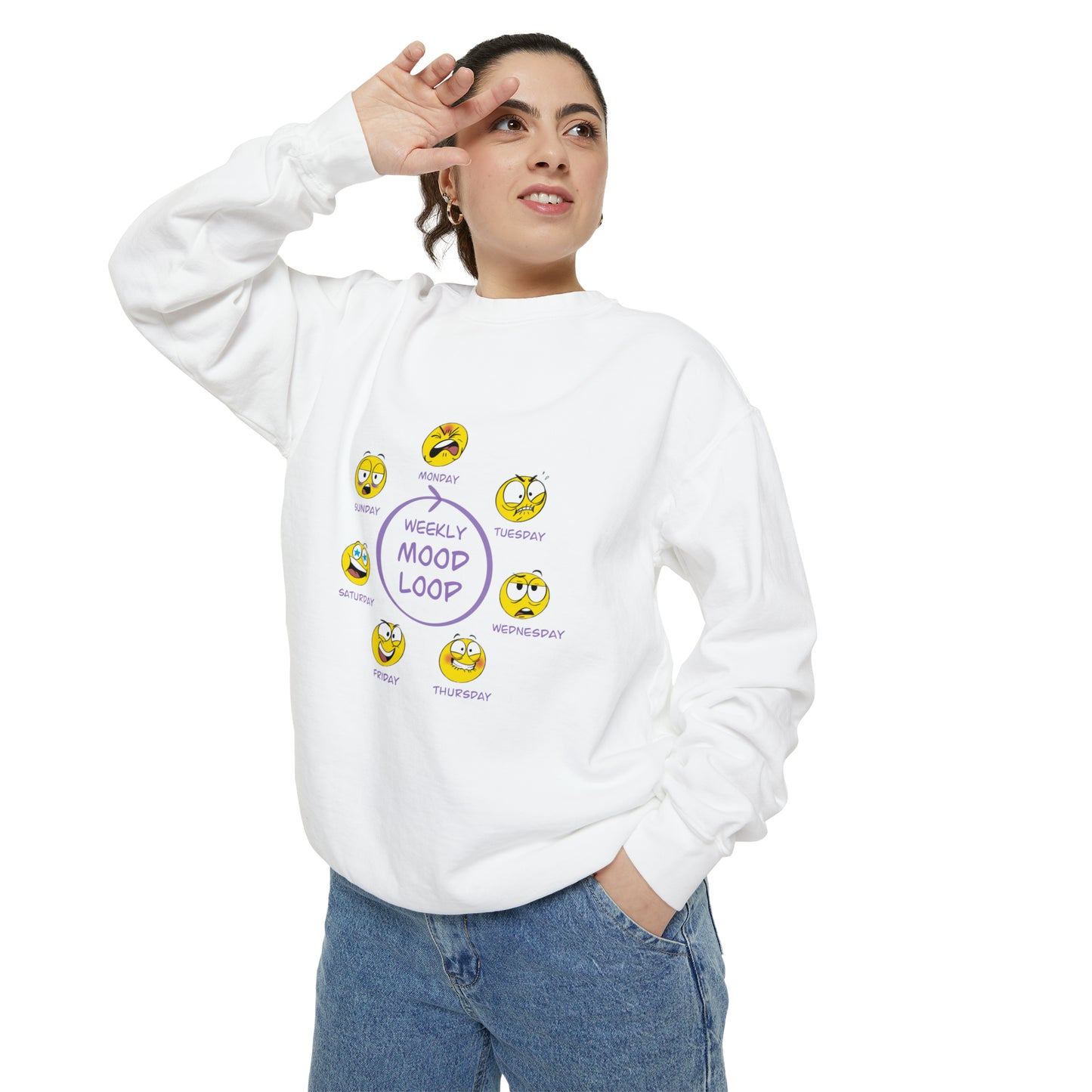 Weekly Mood Loop - Unisex Garment-Dyed Sweatshirt