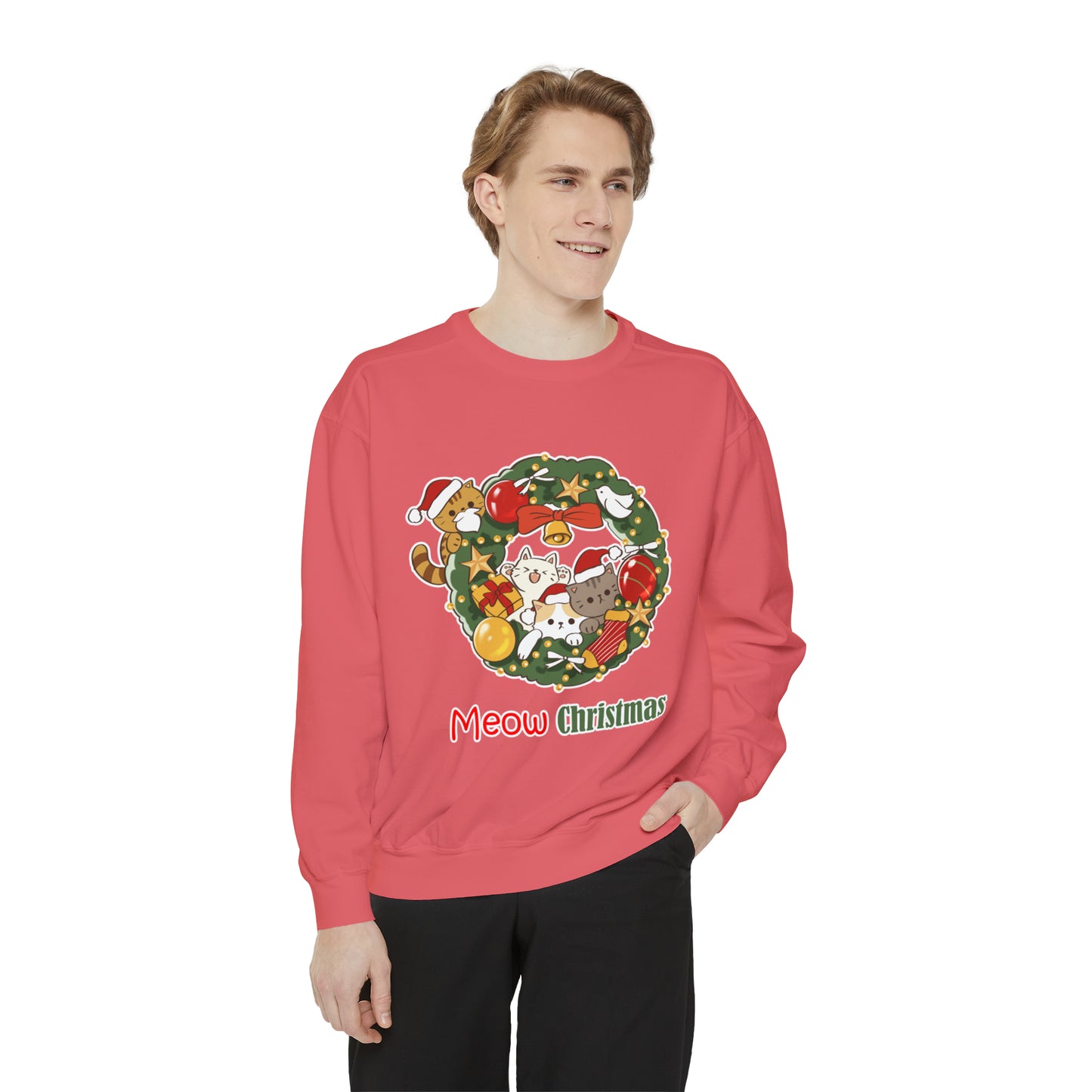 Meow Christmas - Unisex Garment-Dyed Sweatshirt