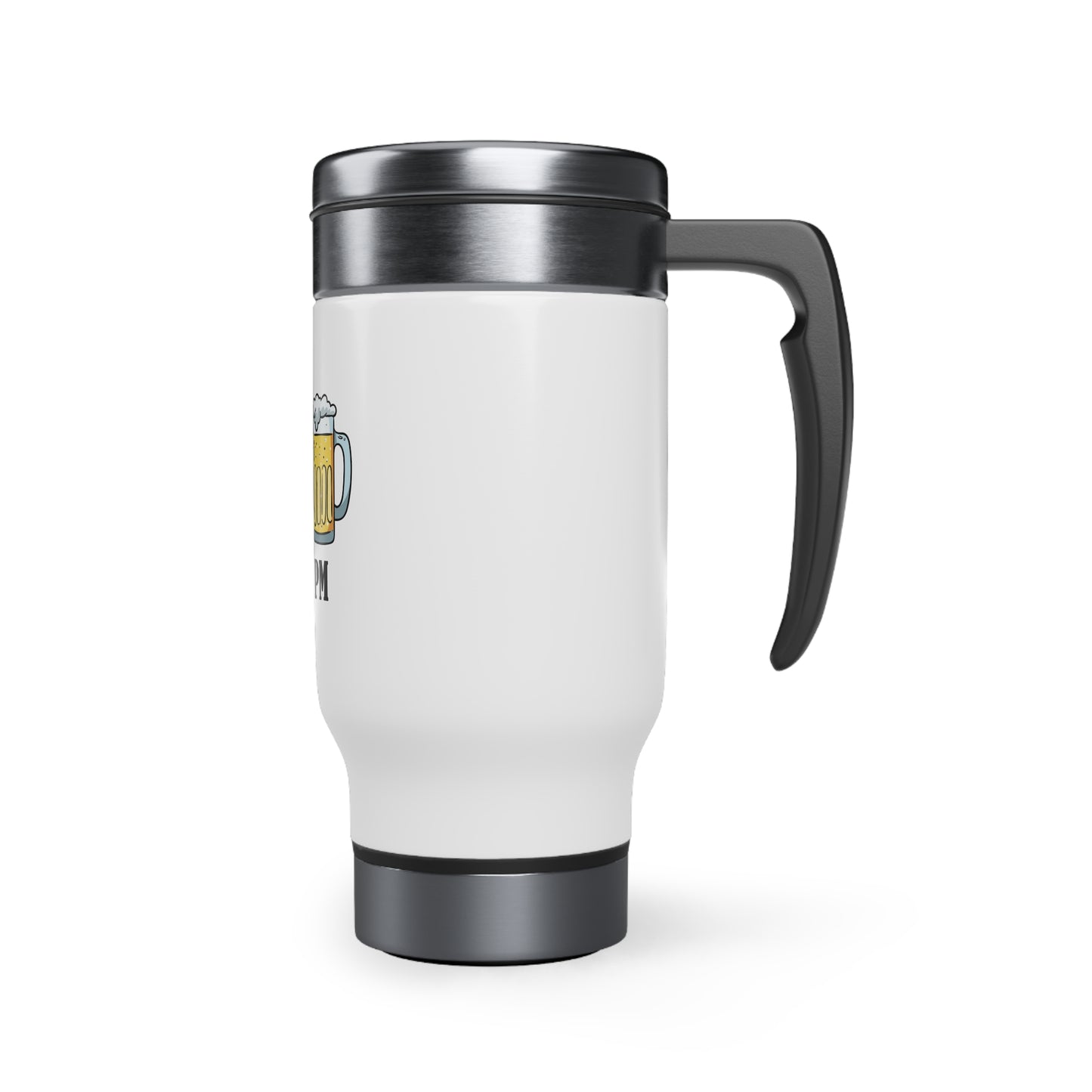 AM/PM - Stainless Steel Travel Mug with Handle, 14oz