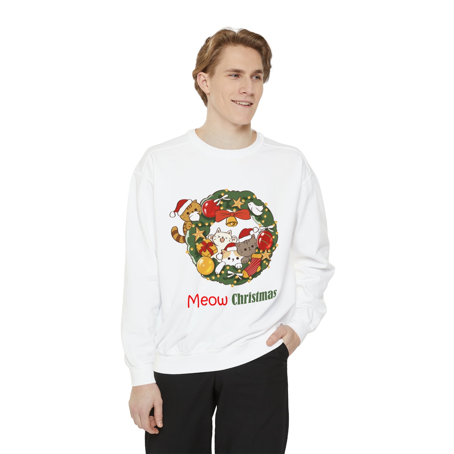 Meow Christmas - Unisex Garment-Dyed Sweatshirt