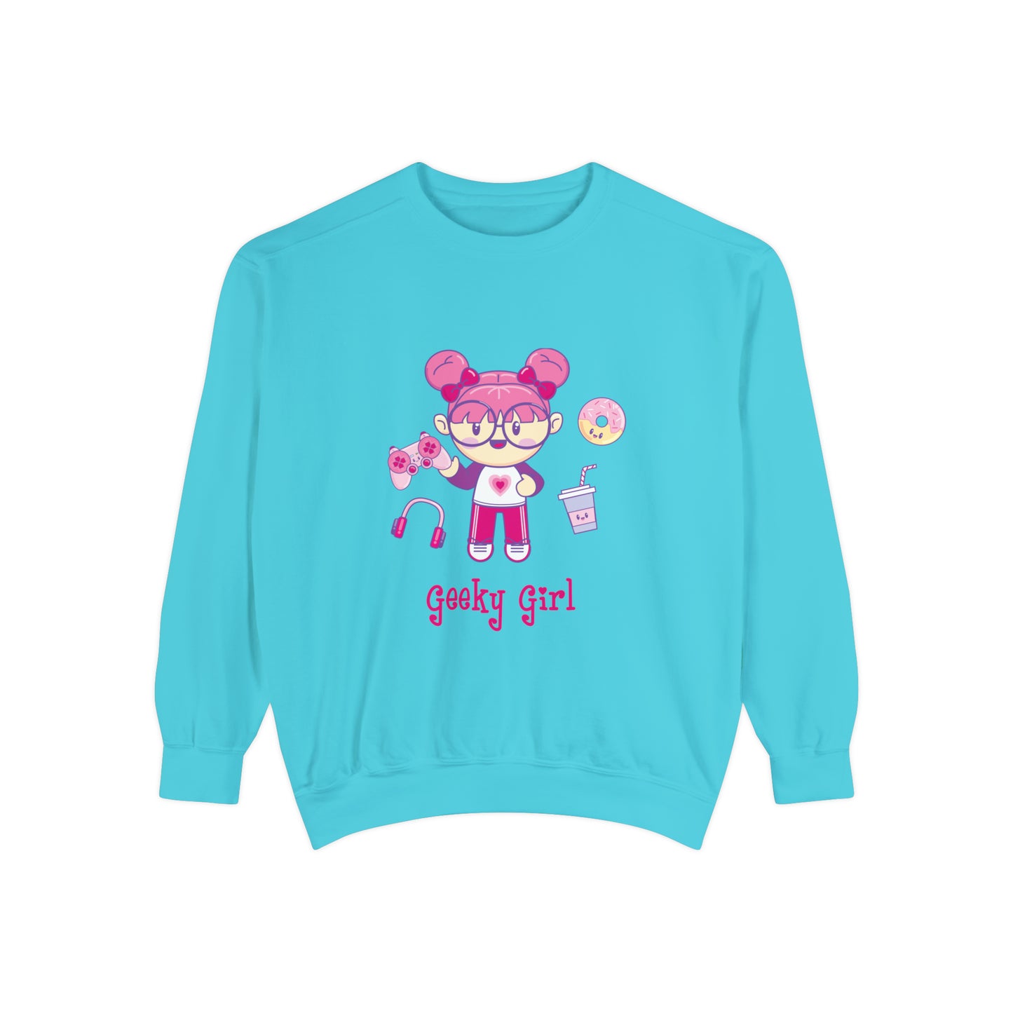 Geek Girl - Unisex Garment-Dyed Sweatshirt