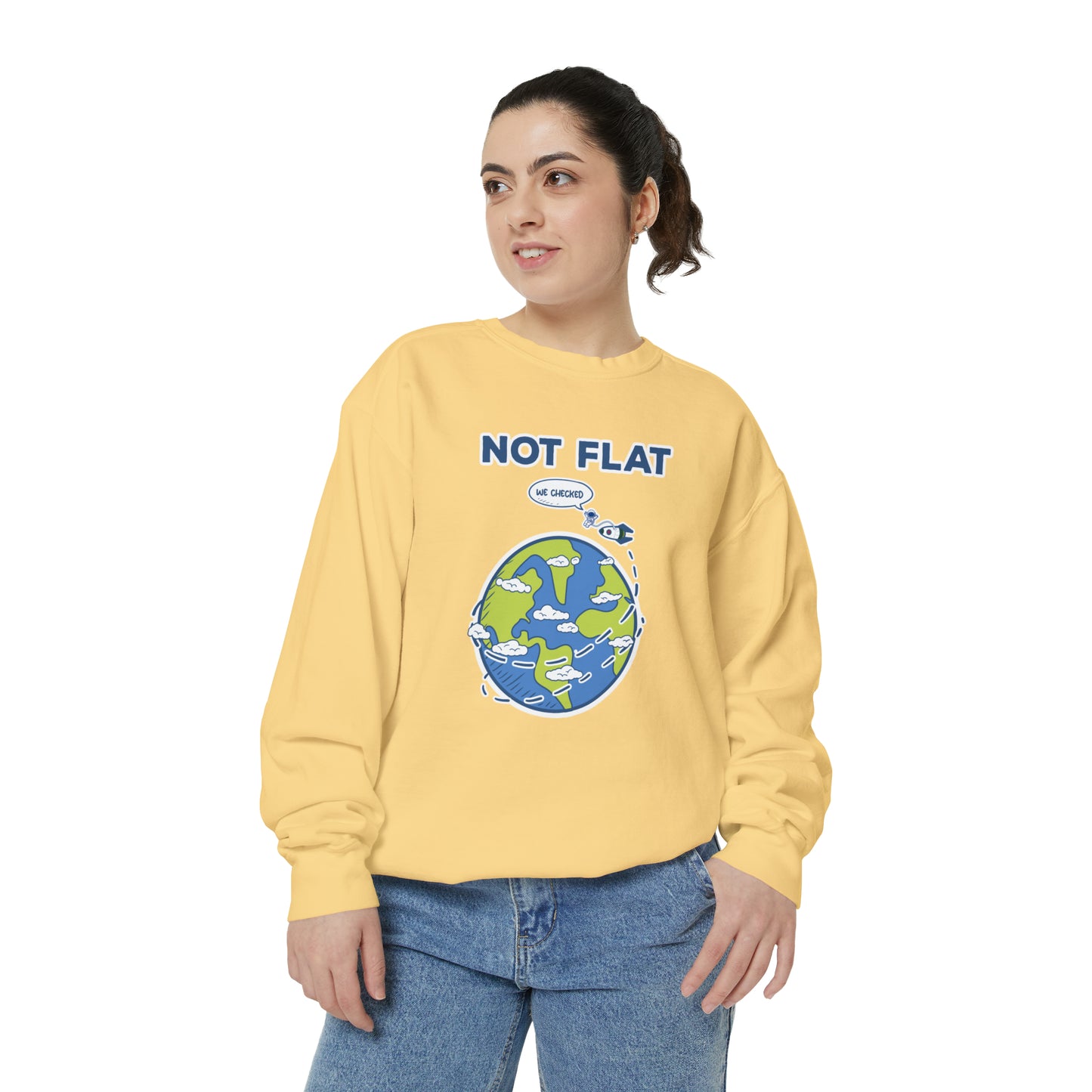 Flat Earth - Unisex Garment-Dyed Sweatshirt