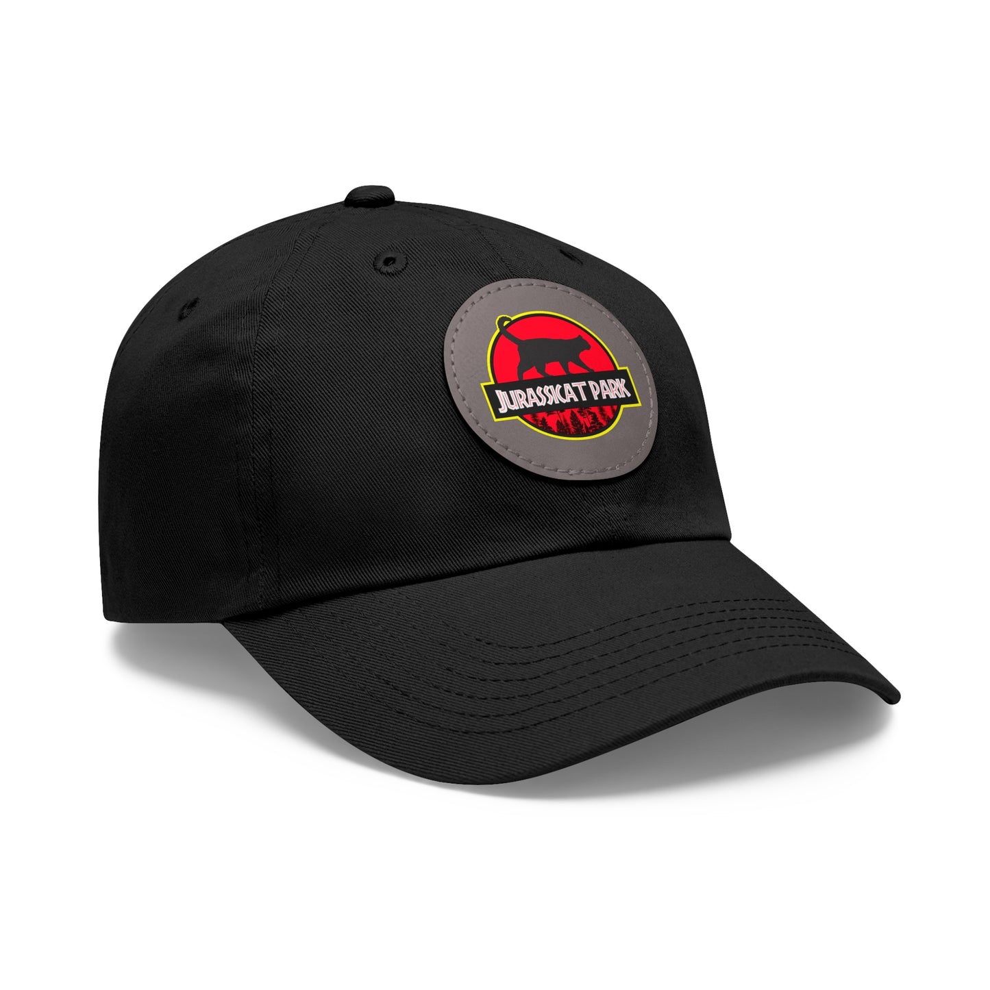 Jurassicat Park - Dad Hat with Leather Patch (Round)