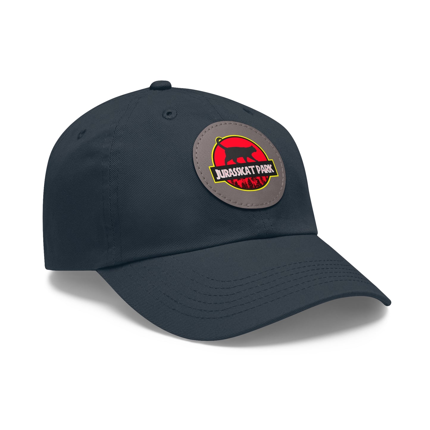 Jurassicat Park - Dad Hat with Leather Patch (Round)