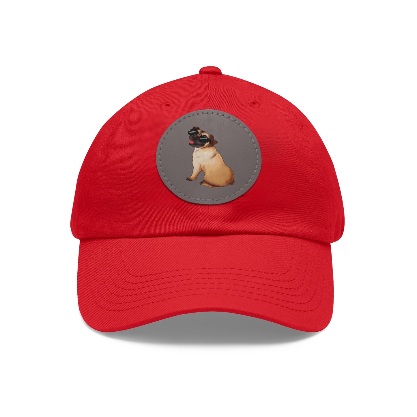 Pug - Dad Hat with Leather Patch (Round)