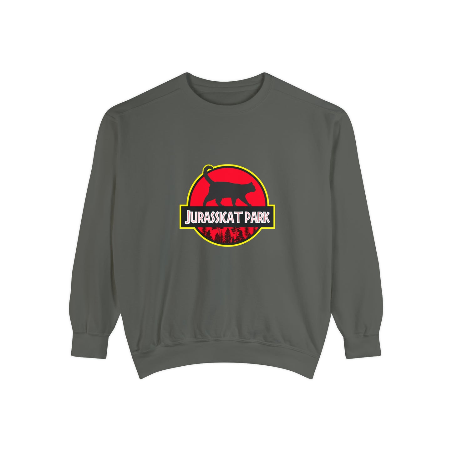 Jurassicat Park - Unisex Garment-Dyed Sweatshirt