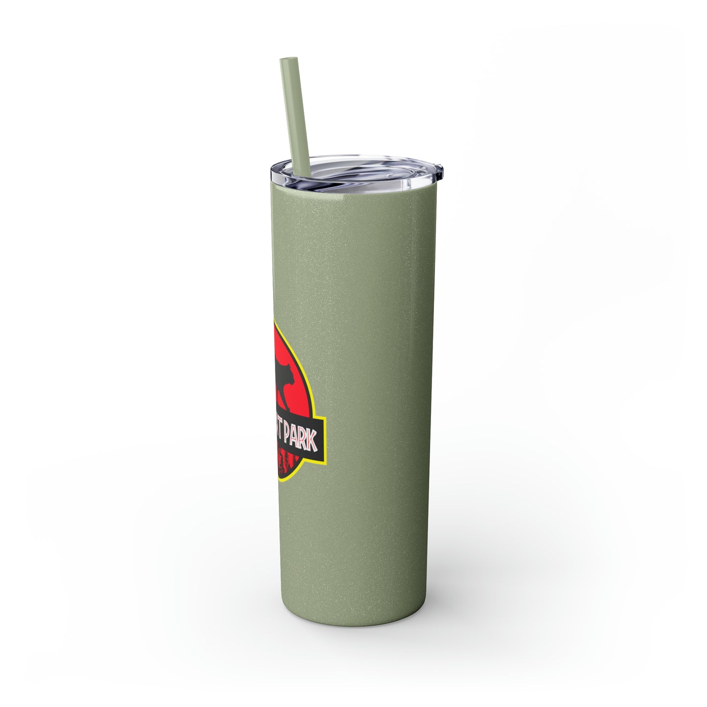 Jurassicat Park - Skinny Tumbler with Straw, 20oz