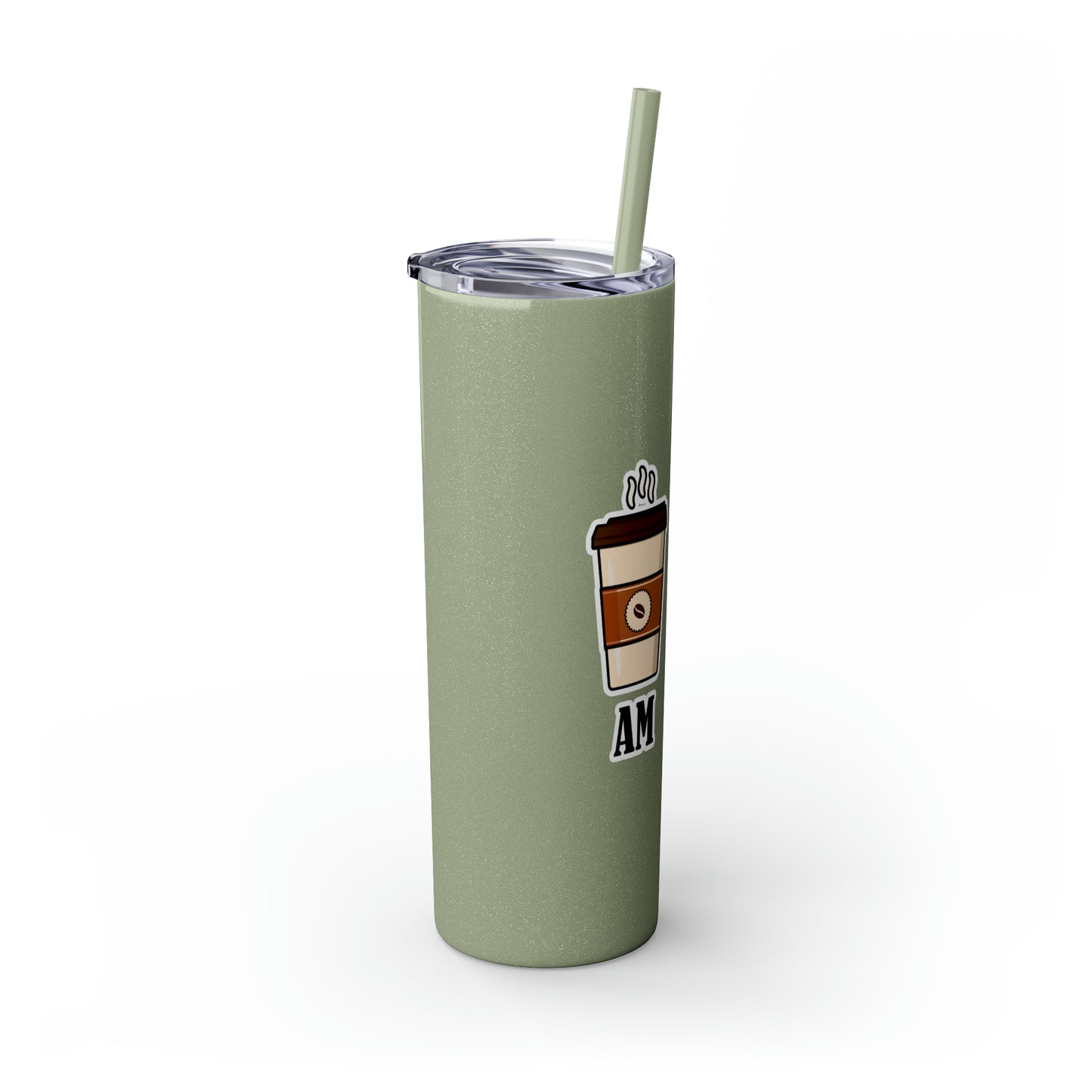 AM/PM - Skinny Tumbler with Straw, 20oz