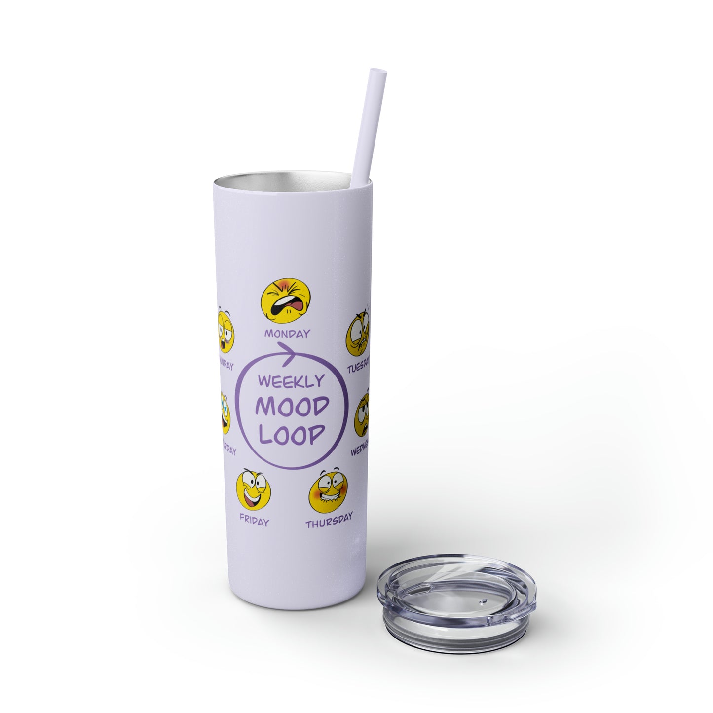 Mood Loop - Skinny Tumbler with Straw, 20oz