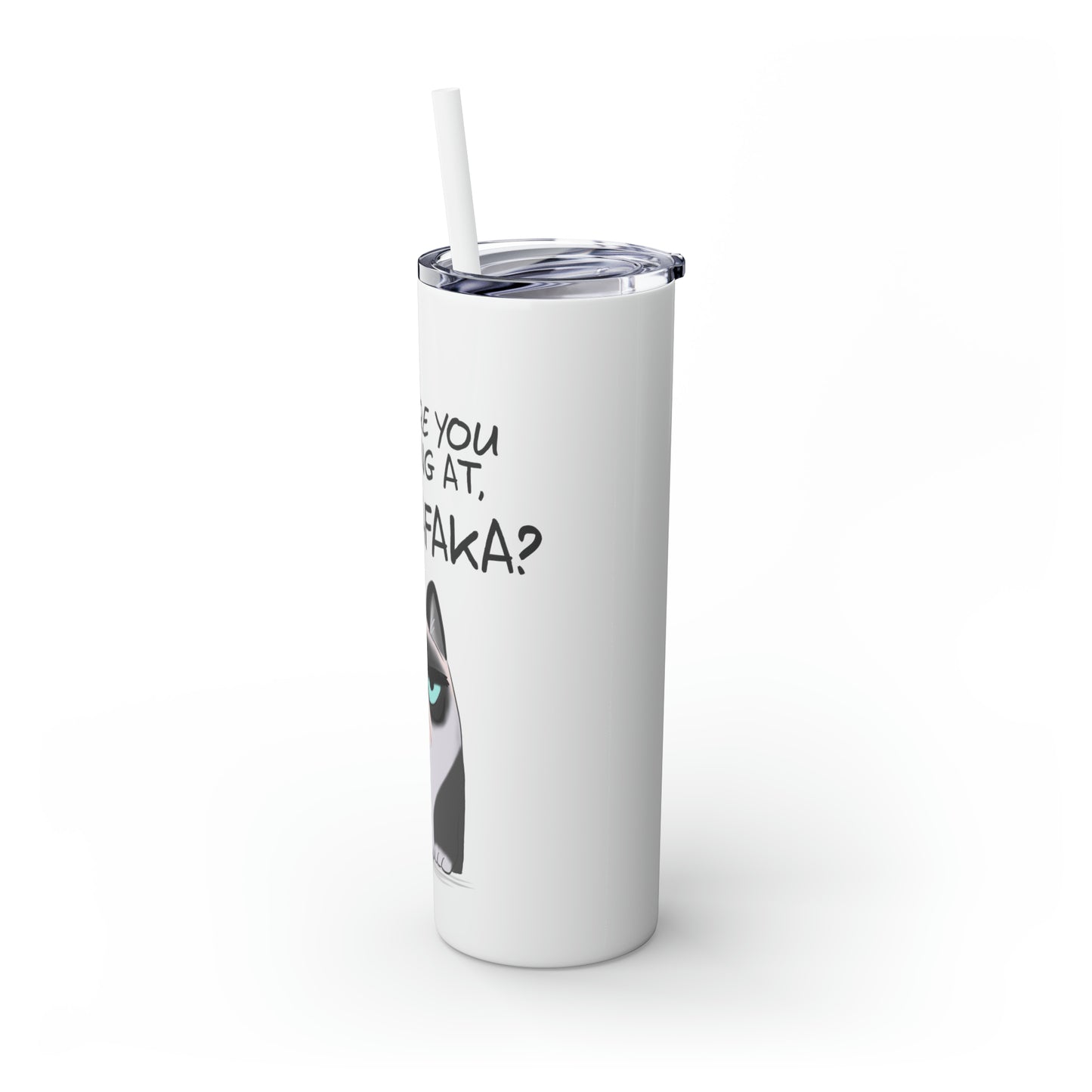 Madafaka - Skinny Tumbler with Straw, 20oz