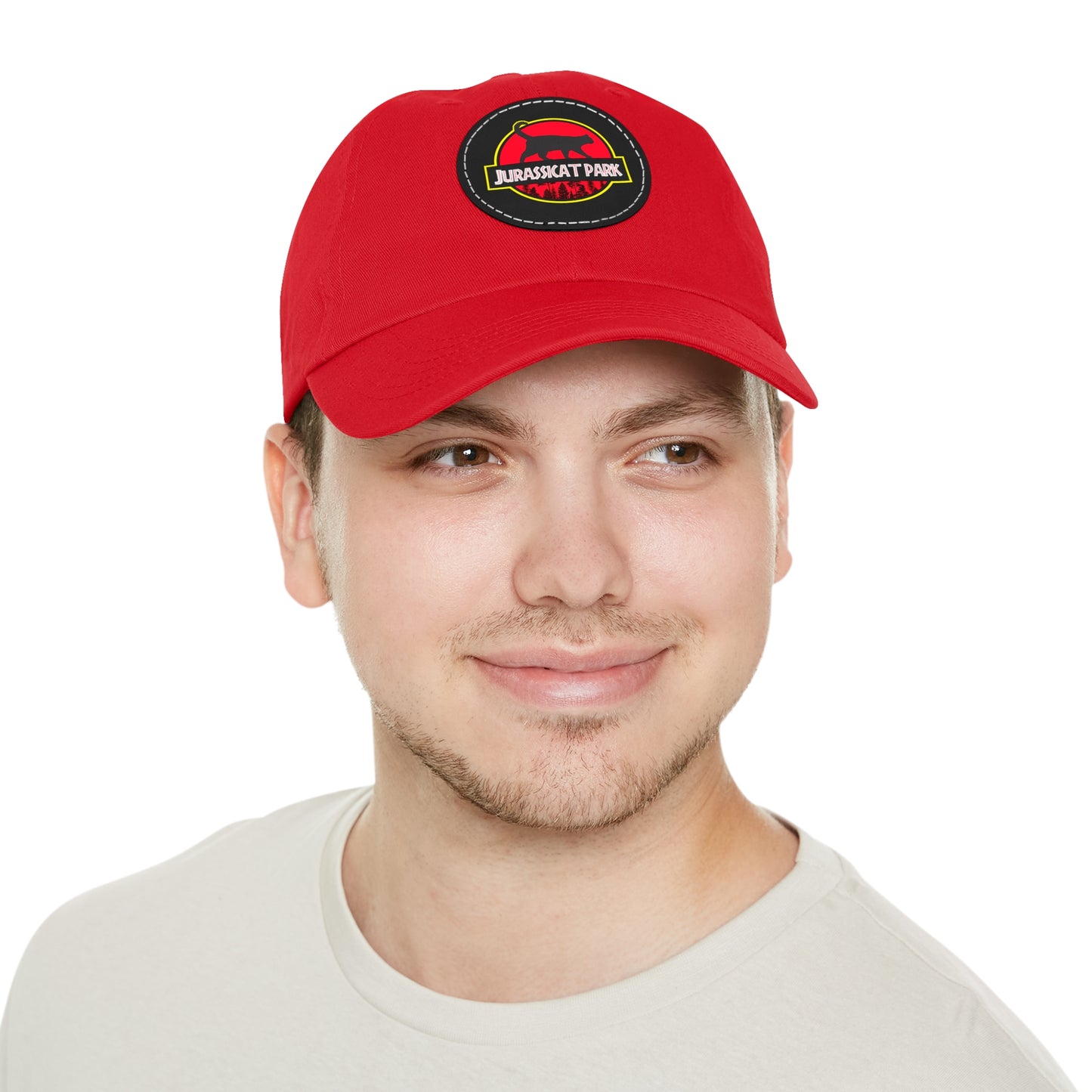 Jurassicat Park - Dad Hat with Leather Patch (Round)