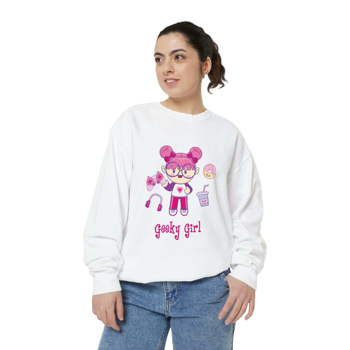 Geek Girl - Unisex Garment-Dyed Sweatshirt