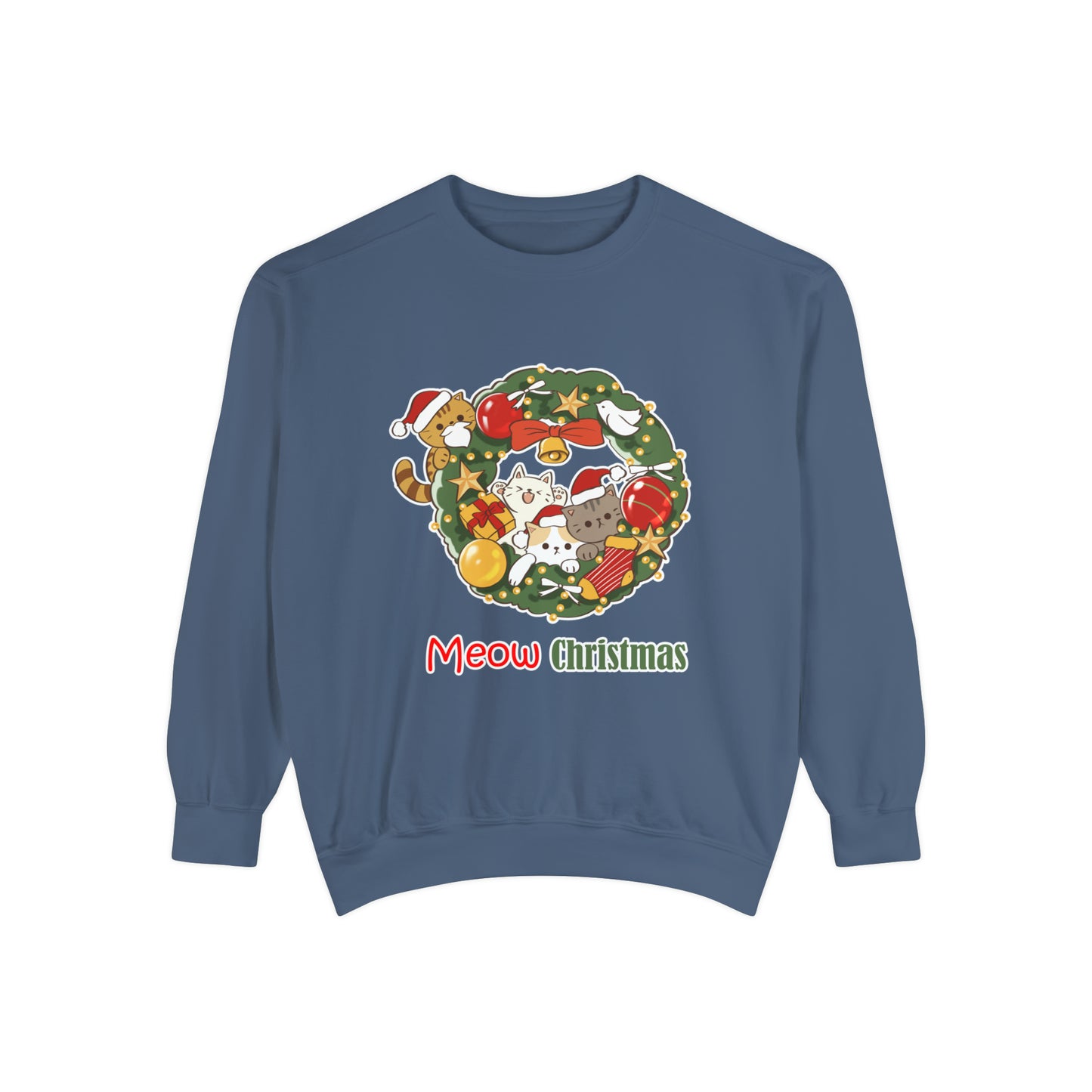 Meow Christmas - Unisex Garment-Dyed Sweatshirt