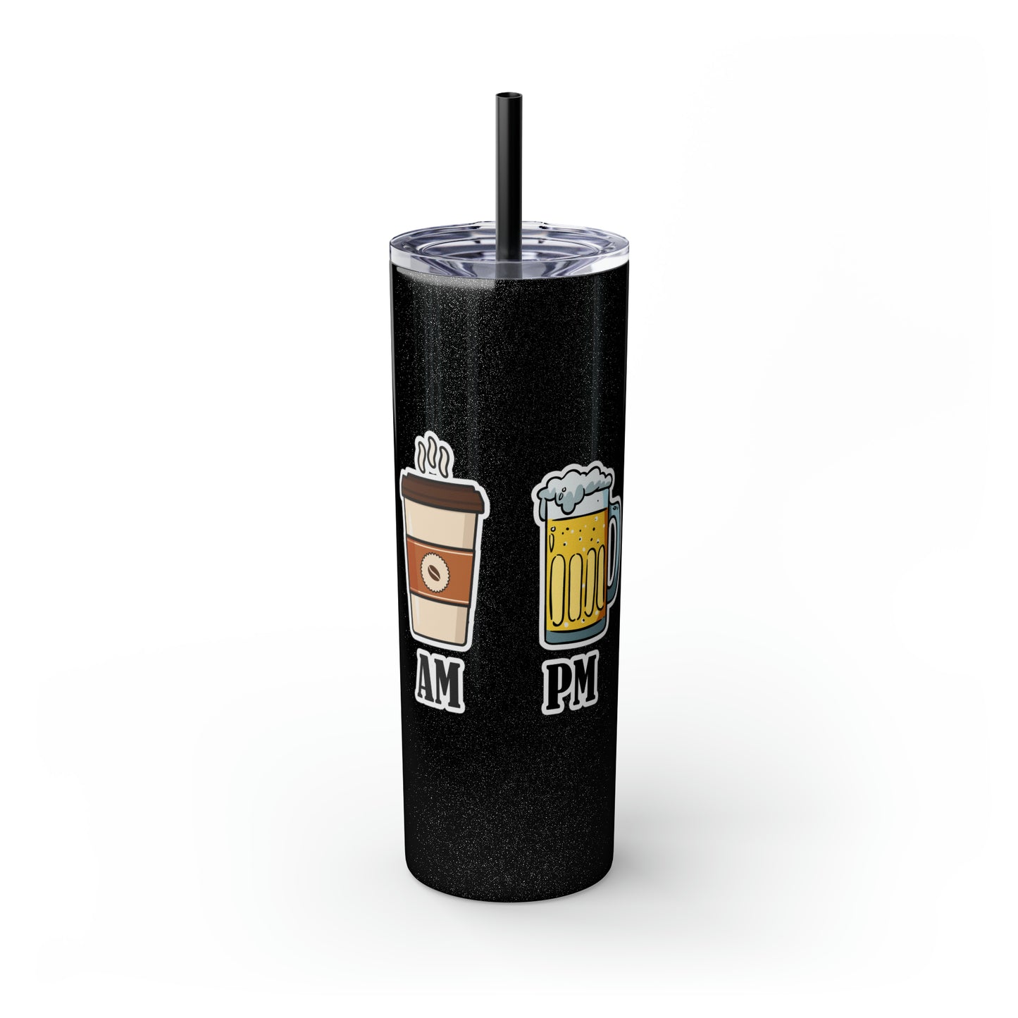 AM/PM - Skinny Tumbler with Straw, 20oz