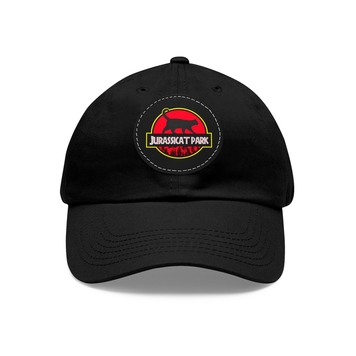 Jurassicat Park - Dad Hat with Leather Patch (Round)