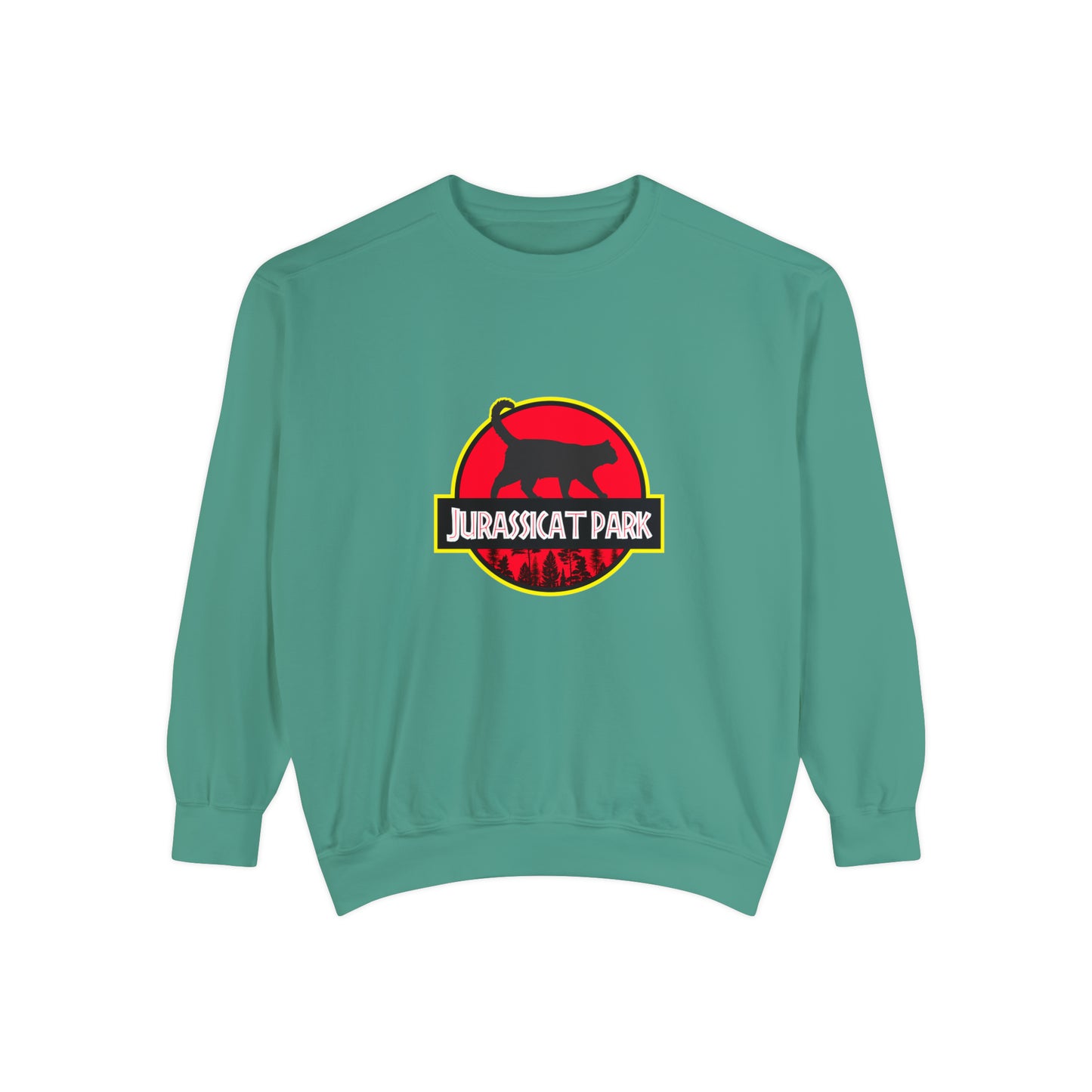 Jurassicat Park - Unisex Garment-Dyed Sweatshirt