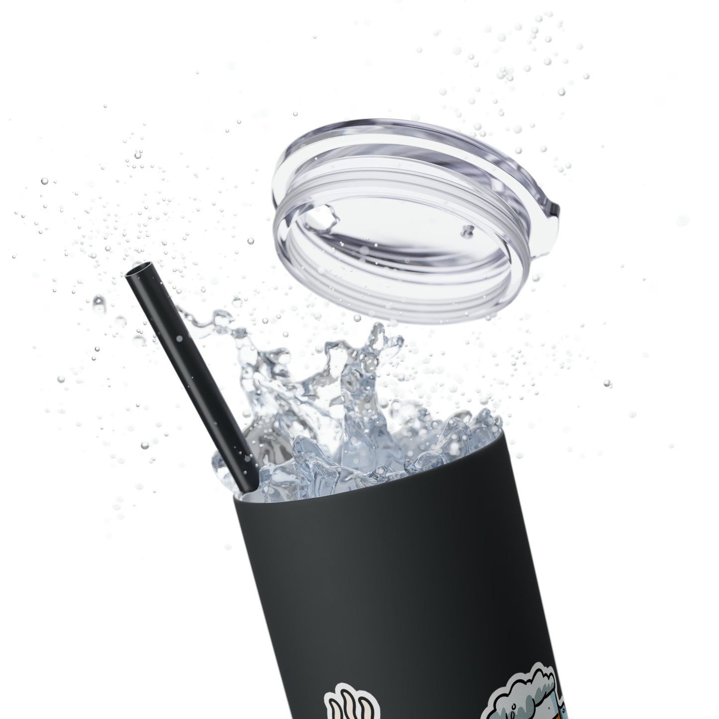 AM/PM - Skinny Tumbler with Straw, 20oz