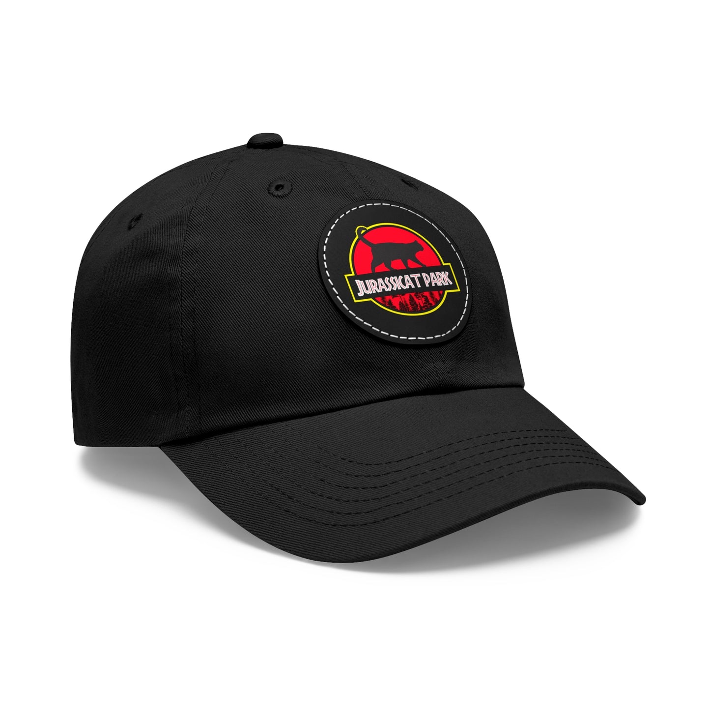 Jurassicat Park - Dad Hat with Leather Patch (Round)