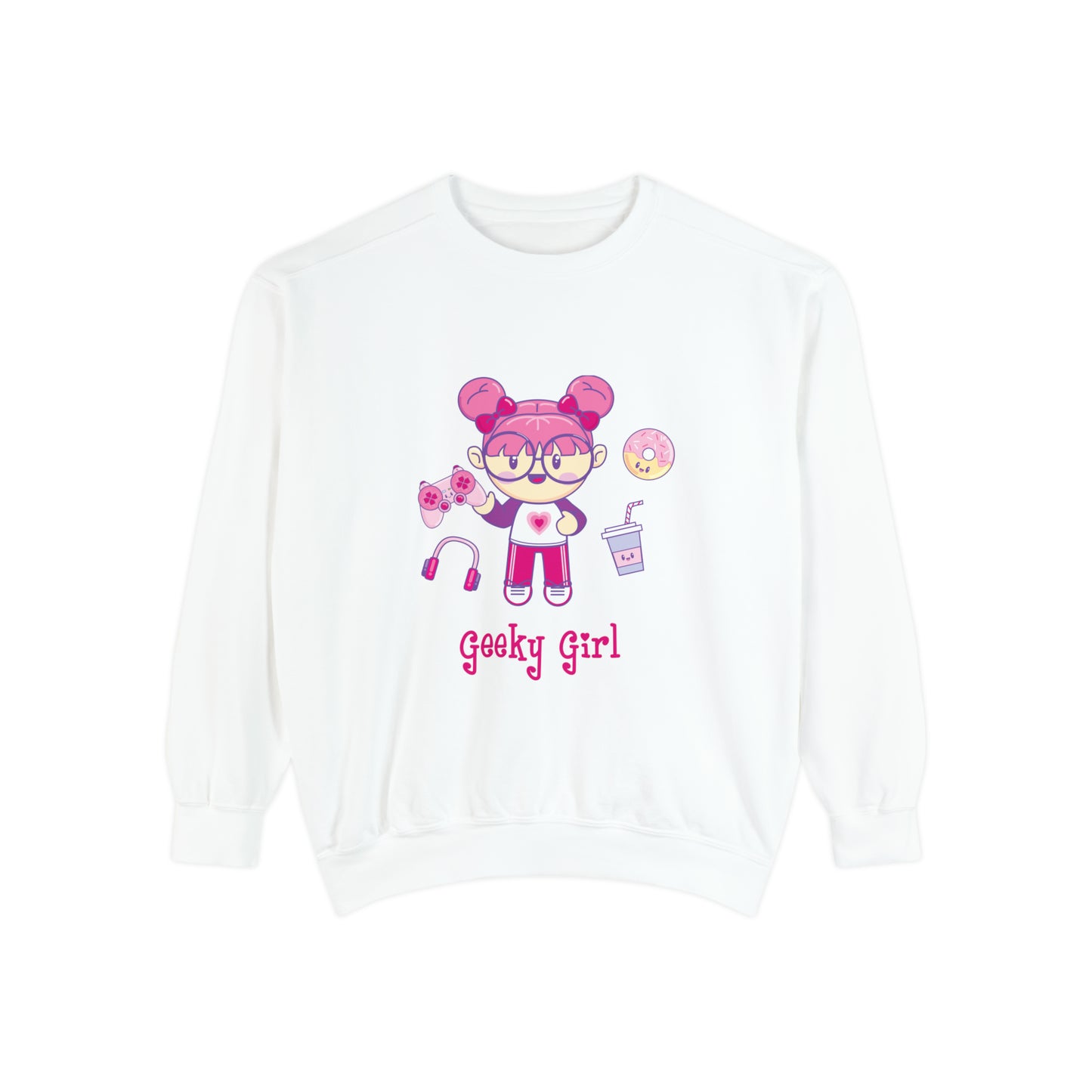 Geek Girl - Unisex Garment-Dyed Sweatshirt