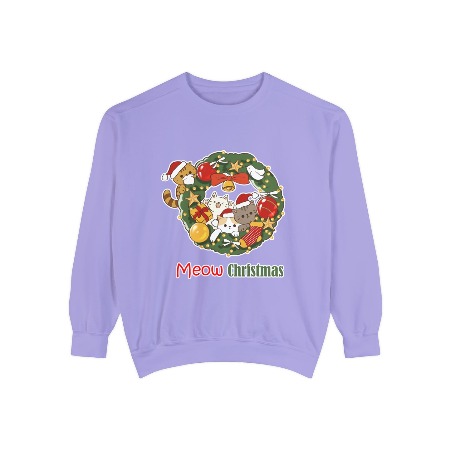 Meow Christmas - Unisex Garment-Dyed Sweatshirt