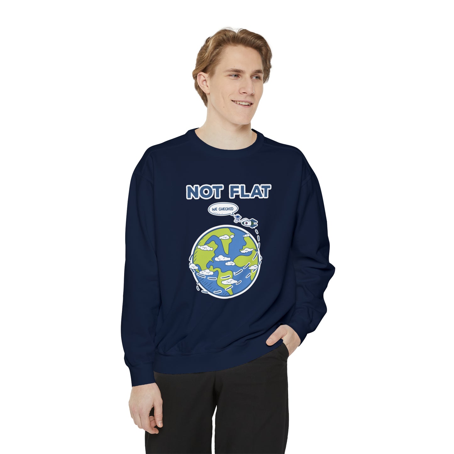 Flat Earth - Unisex Garment-Dyed Sweatshirt