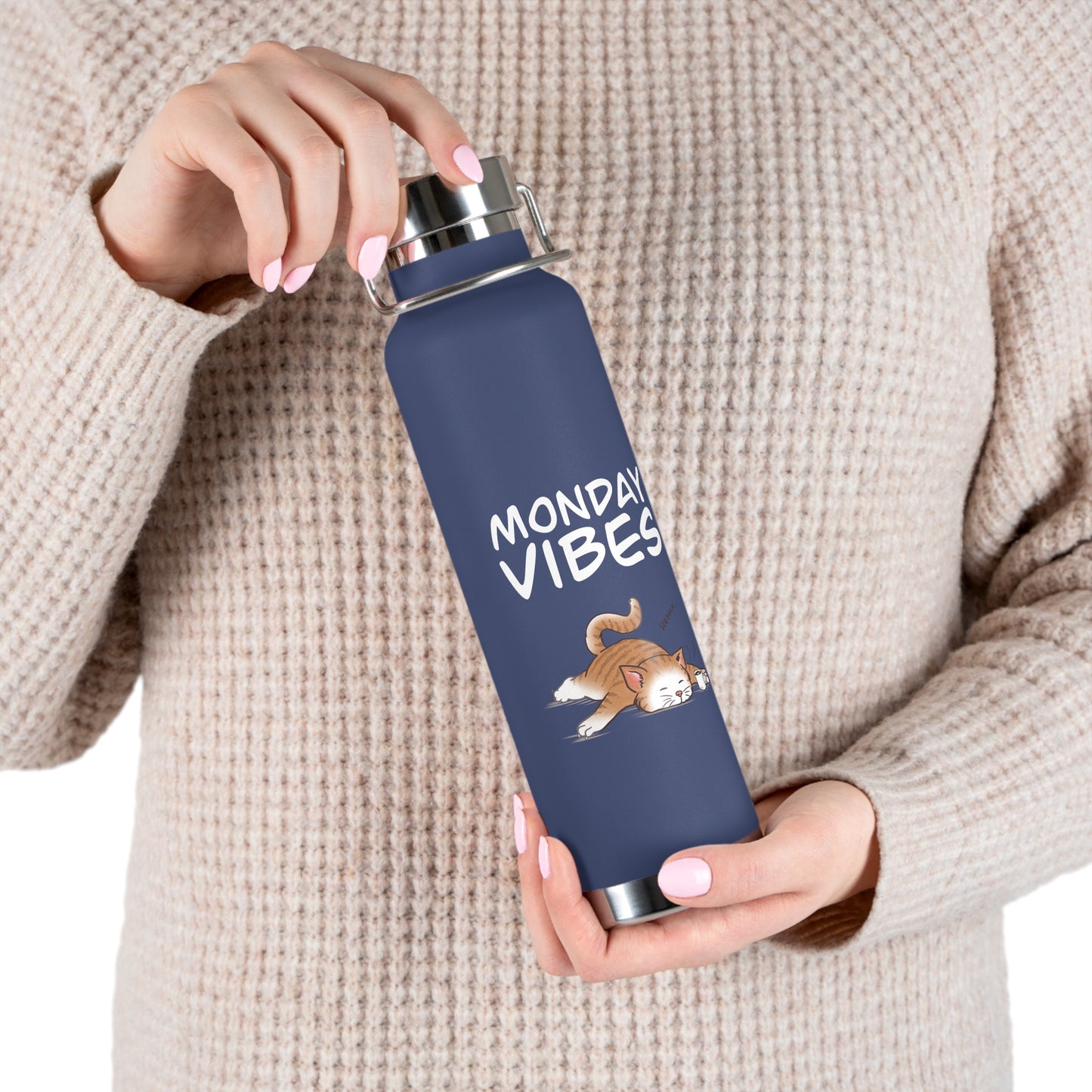 Monday Vibes - Copper Vacuum Insulated Bottle, 22oz