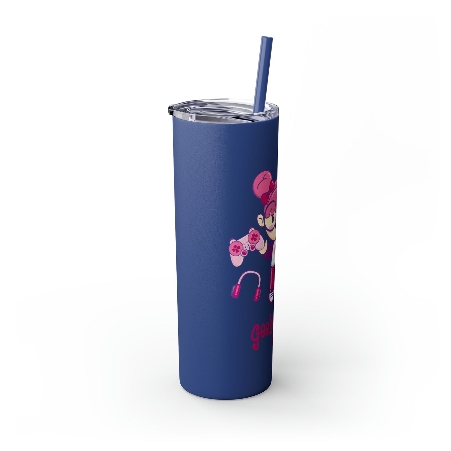 Geek Girl - Skinny Tumbler with Straw, 20oz