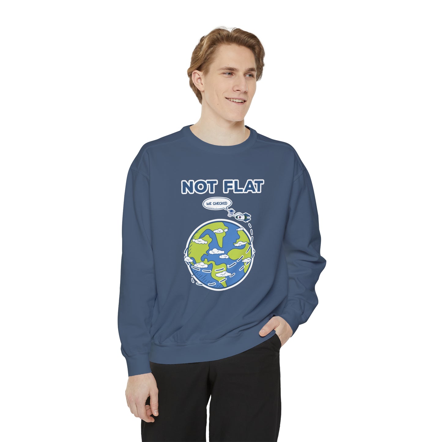 Flat Earth - Unisex Garment-Dyed Sweatshirt