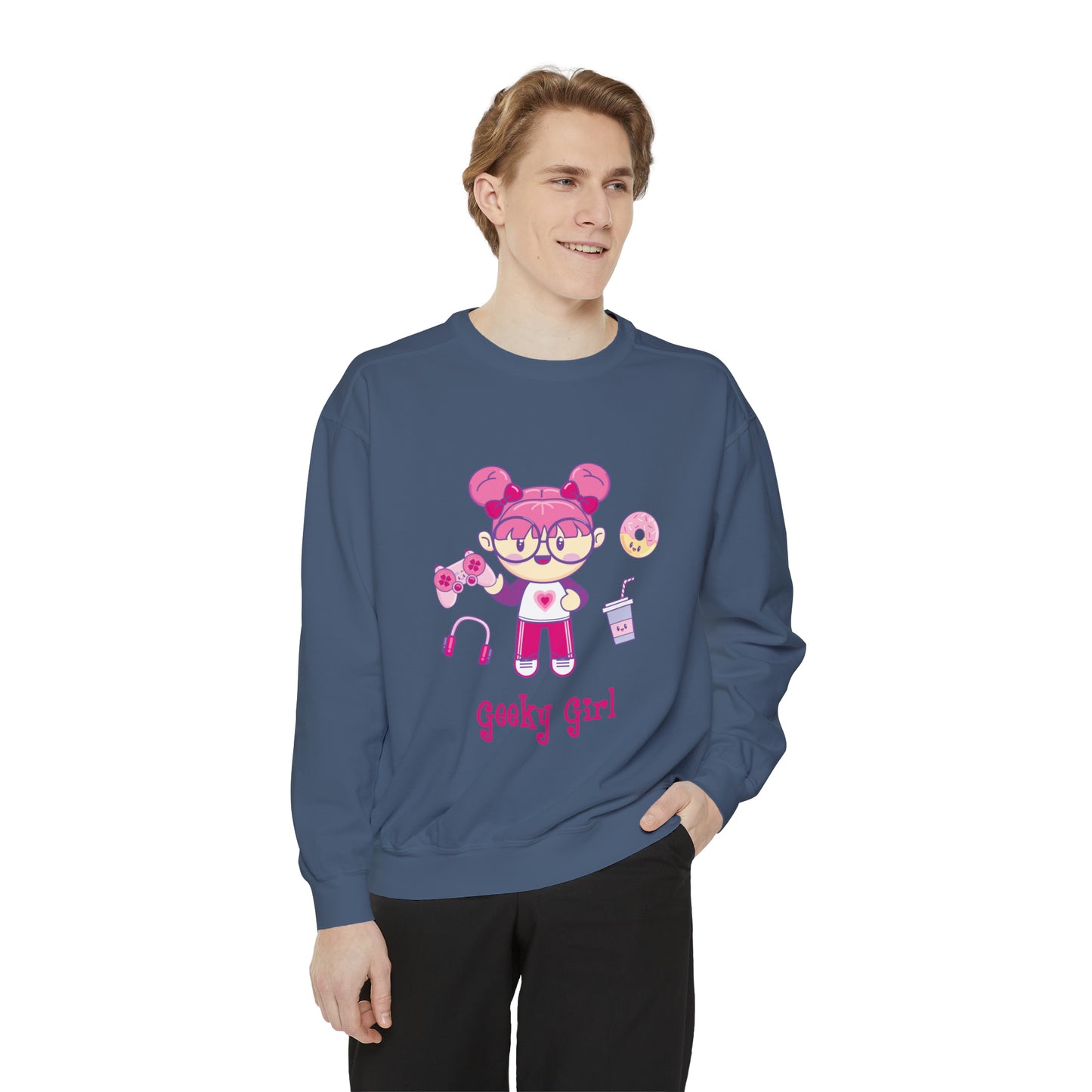 Geek Girl - Unisex Garment-Dyed Sweatshirt